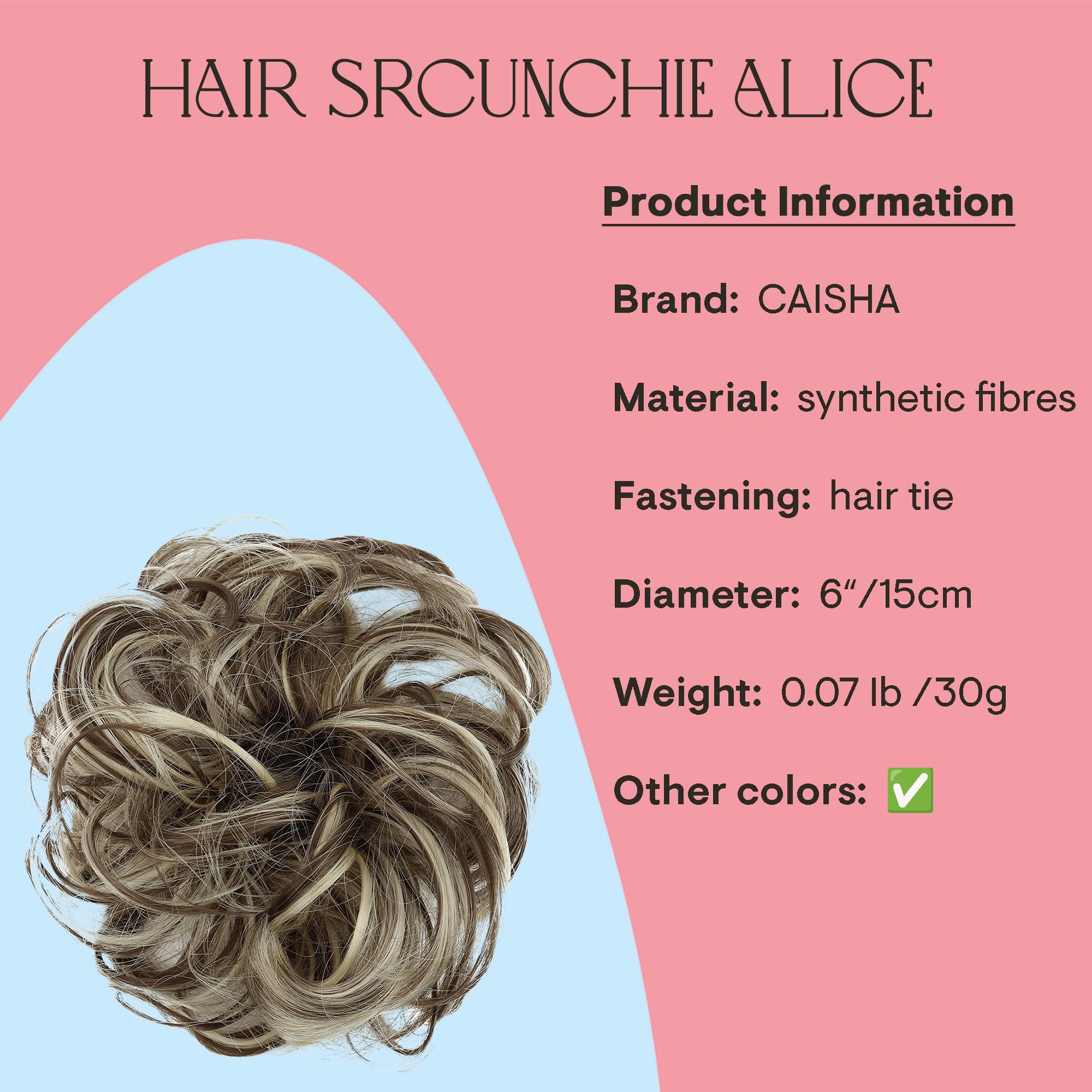 sandy blonde grey mix 12H88 G38A : PRETTYSHOP Scrunchie Scrunchy Bun Up Do Hair piece Hair Ribbon Ponytail Extensions Wavy Curly or Messy Verious Colors (sandy blonde grey mix 12H88 G38A)