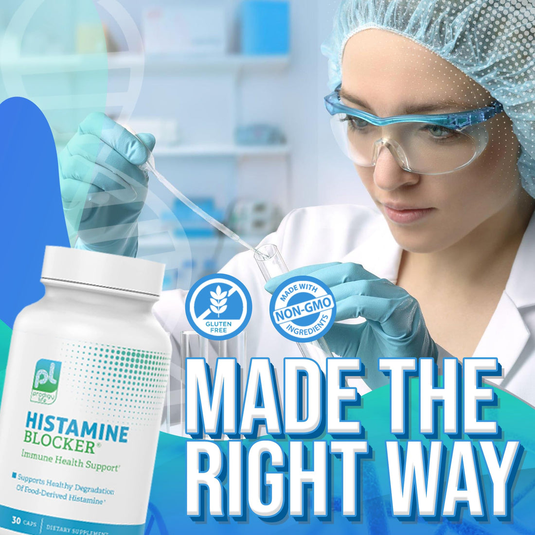 Premium Histamine Block Supplement - Advanced Blocker with Diamine Oxidase (DAO) Enzyme - Supports Breakdown of Histamine for Food-Derived Intolerance - 30 ct