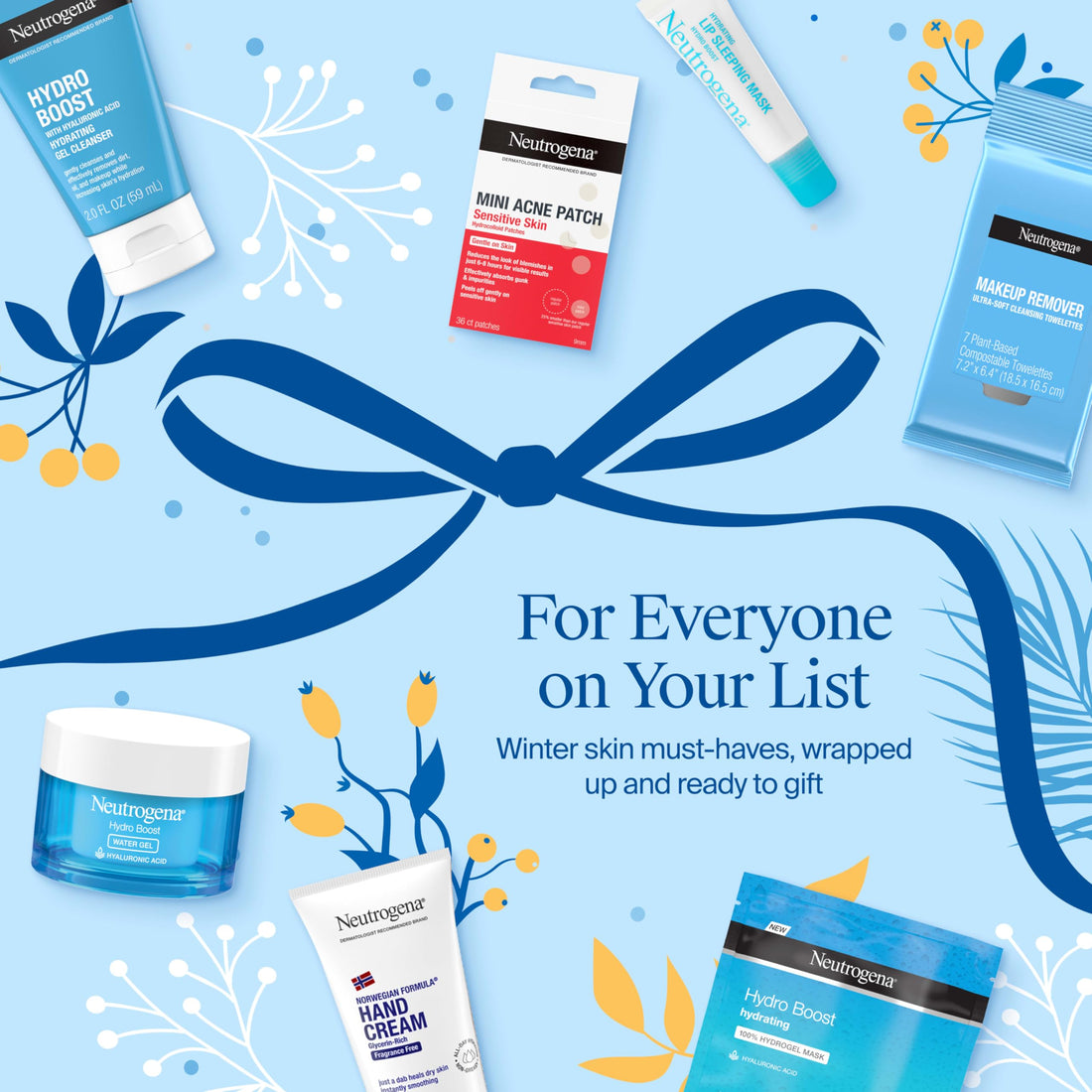 Neutrogena 7 Days of Skincare Set ($56.00 Value), Daily Skin Care Essentials – Face Wash, Facial Moisturizer, Makeup Remover Wipes, Pimple Patches & More, 7 Full & Travel Size Toiletries
