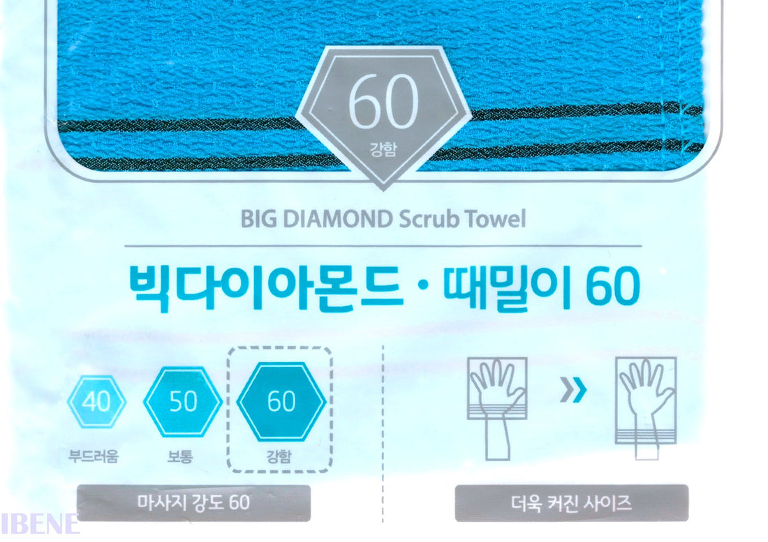 Songwol Towel (Hard) 9 - Korean Beauty Skin Exfoliating Bath Scrub Gloves.(4pcs)