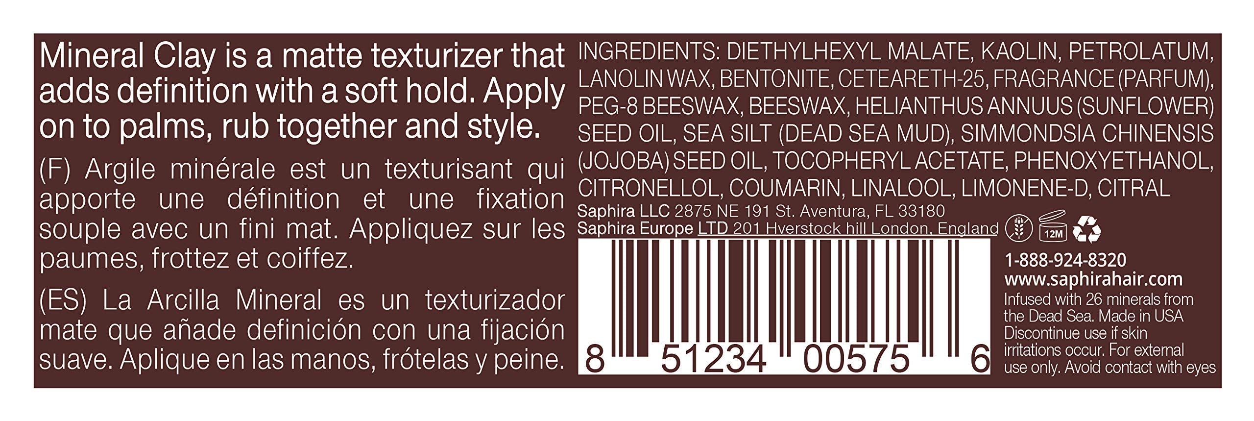 Saphira Mineral Clay Matte Texturizer