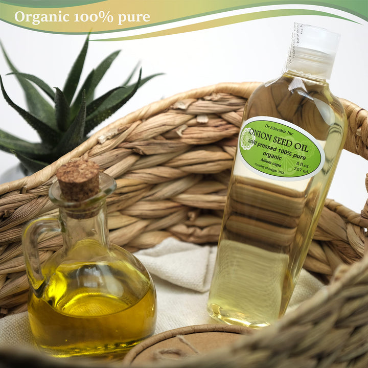Dr Adorable - 8 oz - Onion Seed Oil - 100% Pure Natural Premium Organic Cold Pressed