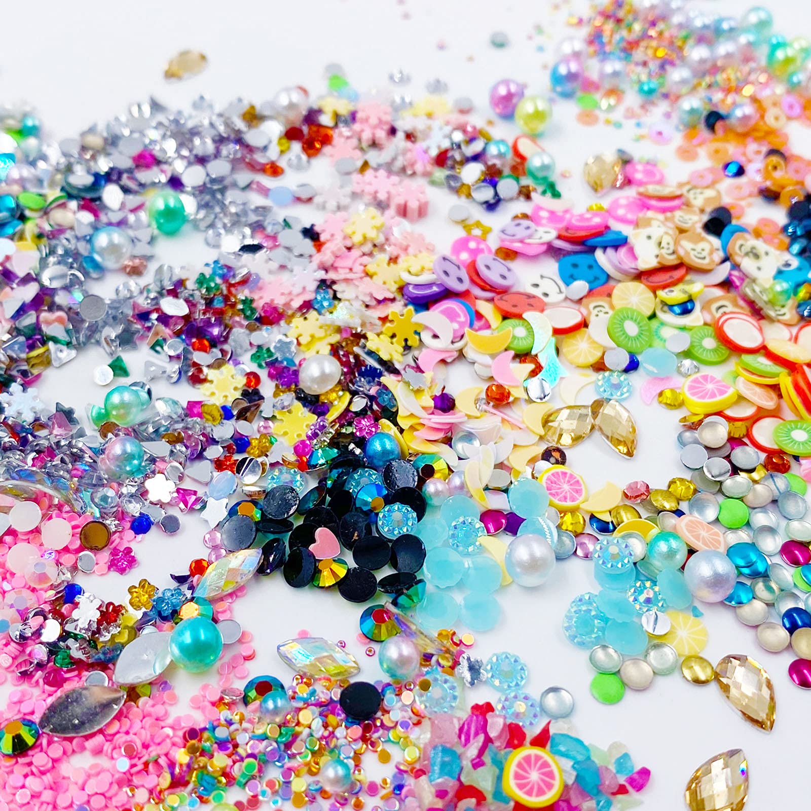 4 Boxes Grids Nail Art Rhinestones Crystals Flat Back Gemstones Variety Nail Art Rhinestones