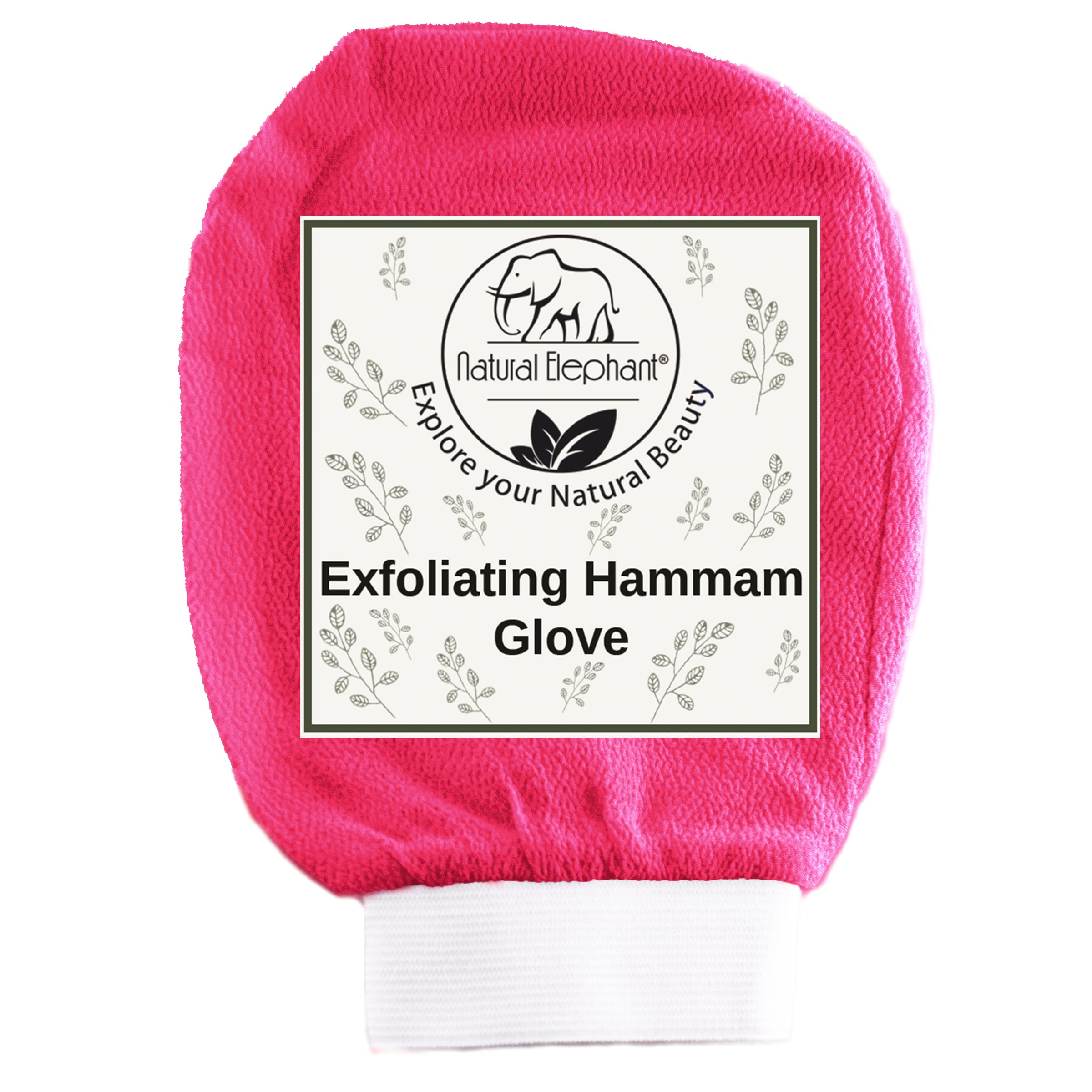 Natural Elephant Exfoliating Hammam Glove (2 Black and 1 Pink (Pack of 3))