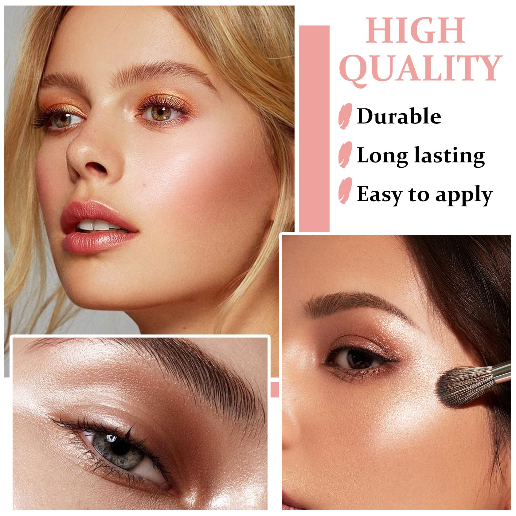 XINGXYUEL Face White Highlighter Makeup Palette Shimmer Contour Powder Waterproof Long-Lasting, Brightens Face Complexion Contour Illuminator Highlighters Blush Powder Makeup Palette - 01 Pearl White