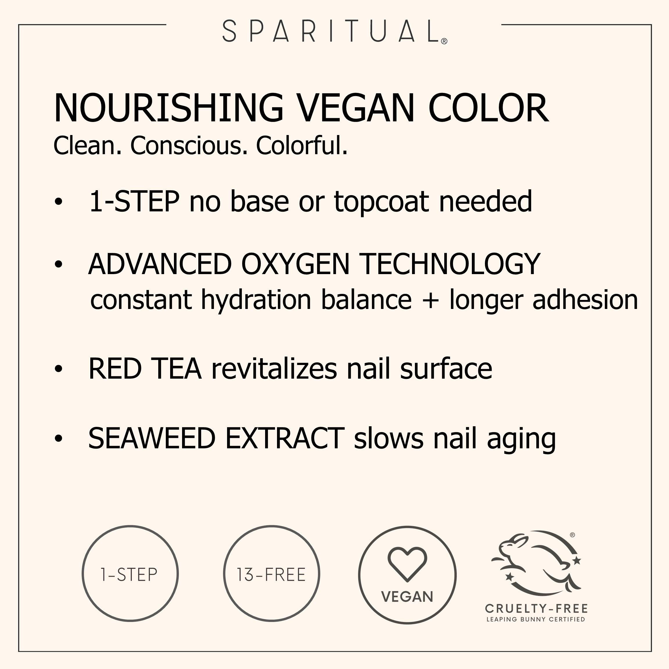 SPARITUAL Nourishing Vegan Nail Color | Inner Peace 0.5 fl oz | One-Step Nail Polish Formula