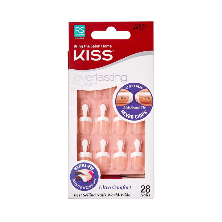 Kiss Everlasting French Nail Kit Real Short 28 Nails (2 Pack)