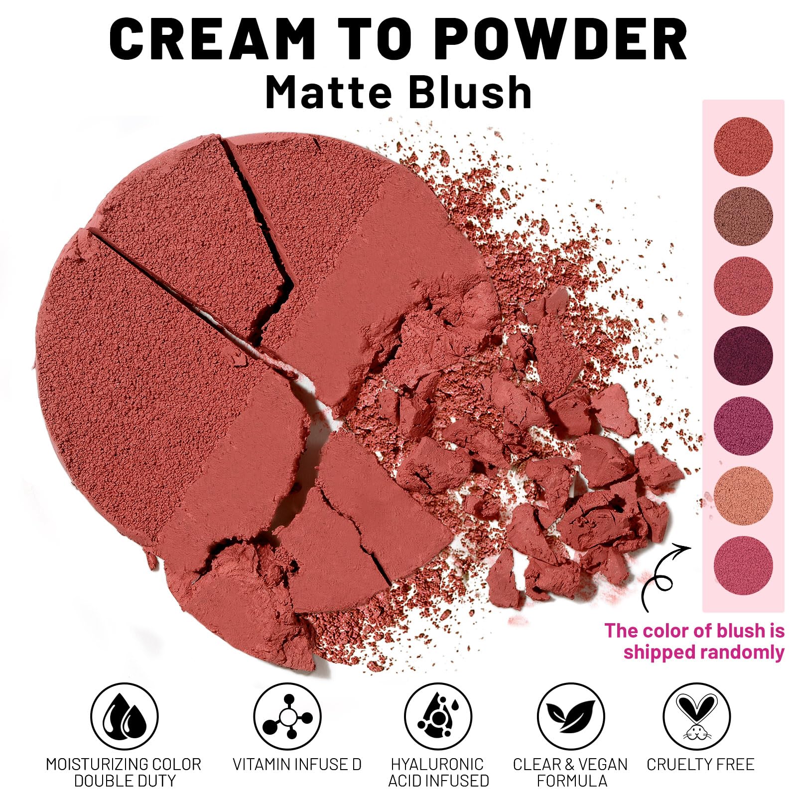 Makeup Kit for Women Full Kit All In One Make up Gift Set for Teens Girls Including 6 Colors Mini Naked Eyeshadow Palette, Cream-To-Powder Matte Face Blush, Waterproof Eyeliner, 2PCS Brushes 02