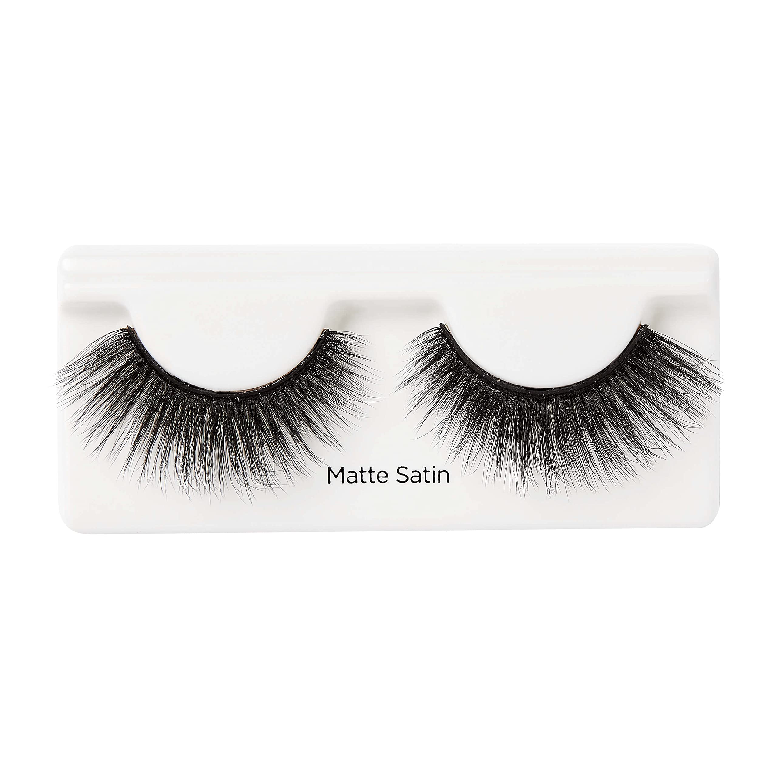 KISS Lash Couture Matte Black Faux Mink Collection, False Eyelashes 1-Pack, Soft Real Mink Texture & Matte Finish, High Impact Color, 3D Volume, Knot-Free Lash Band, Reusable, Matte Satin, 1 Pair