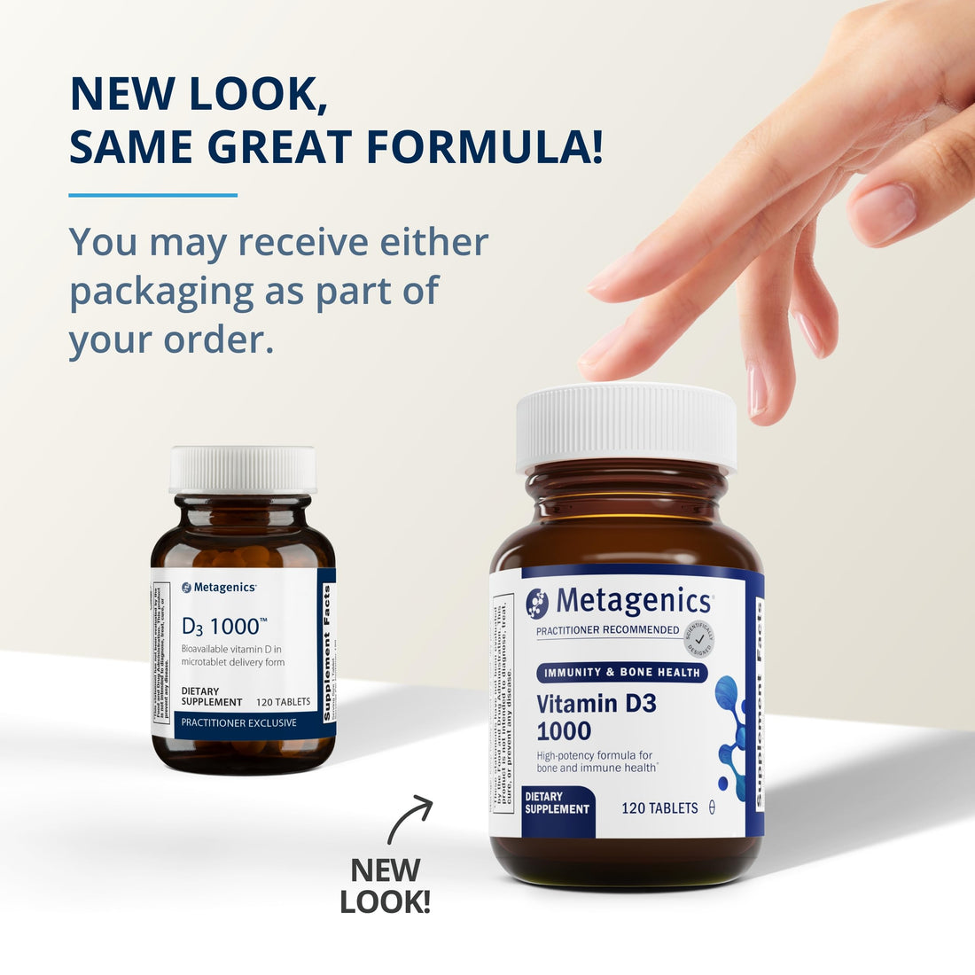 Metagenics D3 1000 - Vitamin D Supplement - Bone Density & Immune Support* - Tooth Integrity* - Non-GMO & Gluten Free - 120 Tablets