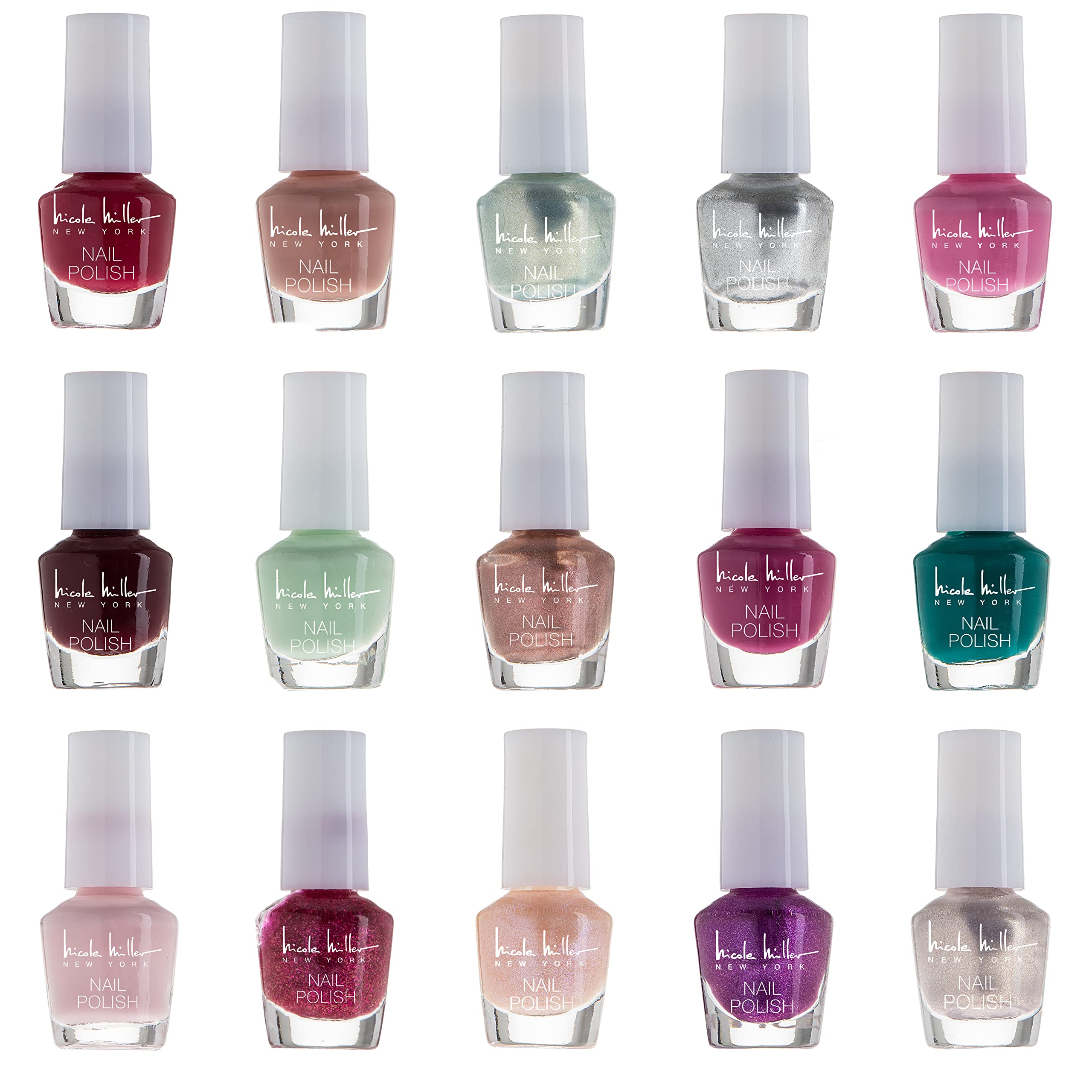 Nicole Miller New York Nicole Miller Mini Nail Polish Set/Floral Collection /15 Metallic And Trendy Colors