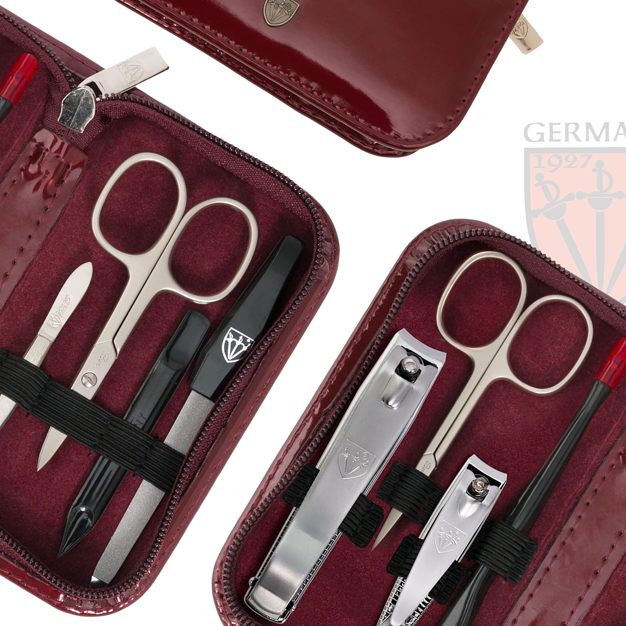 Three Swords Exclusive 8 Piece Manicure Pedicure Grooming Nail Care Set / Kit / Case Made In Solingen / Germany (000828)