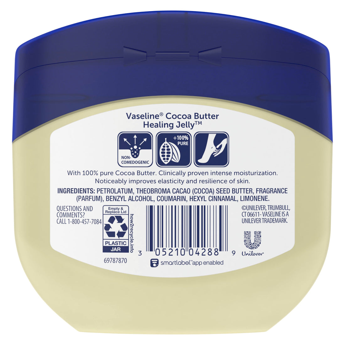 Vaseline Cocoa Butter Healing Jelly - Nourishing Cocoa Butter Petroleum Jelly Moisturizer for Dry Skin Care and Glowing Skin, Scented, 13 Oz (Pack of 2)