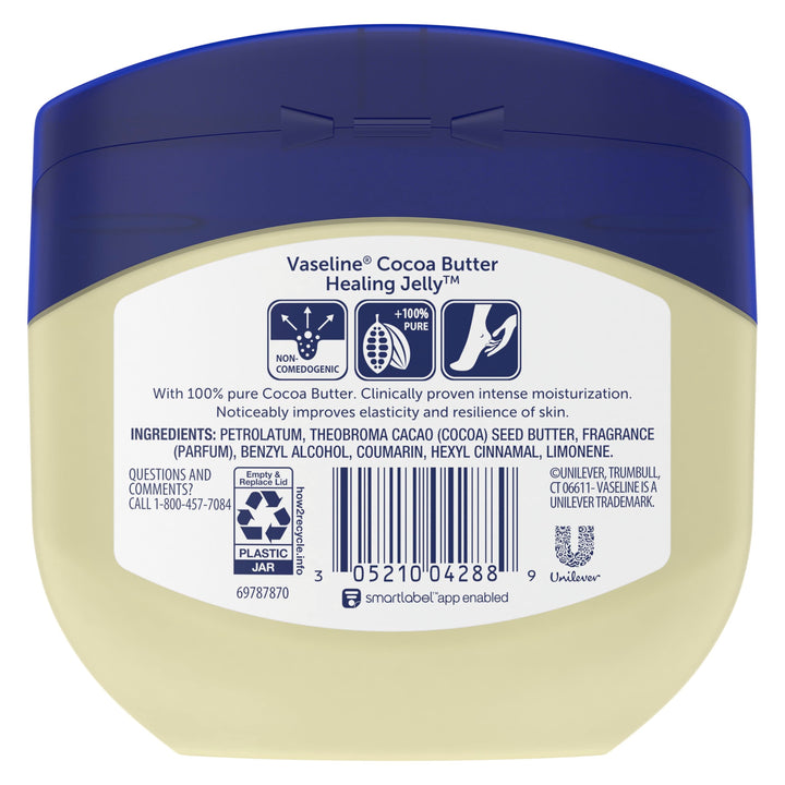 Vaseline Cocoa Butter Healing Jelly - Nourishing Cocoa Butter Petroleum Jelly Moisturizer for Dry Skin Care and Glowing Skin, Scented, 13 Oz (Pack of 2)