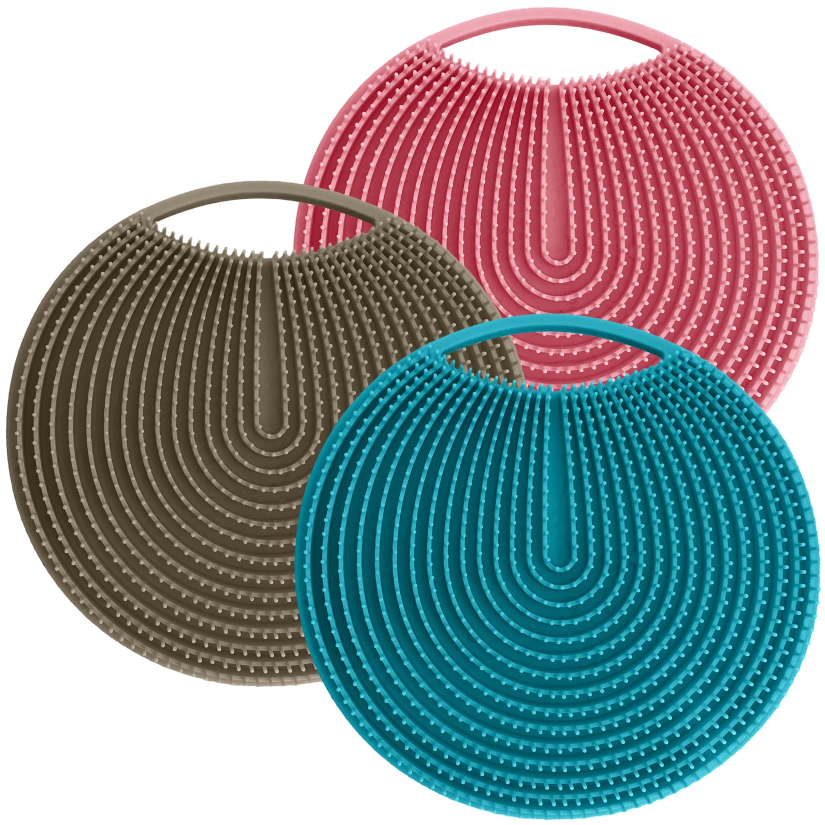 Scrubbi Buddi - Silicone Body Scrubber, Exfoliating Loofah with Handle, Body Brush, Gentle Body Scrubber, Scrubber for Sensitive Skin, Travel Body Scrub, Silicone Scrub Pet Friendly (Sky Blue)