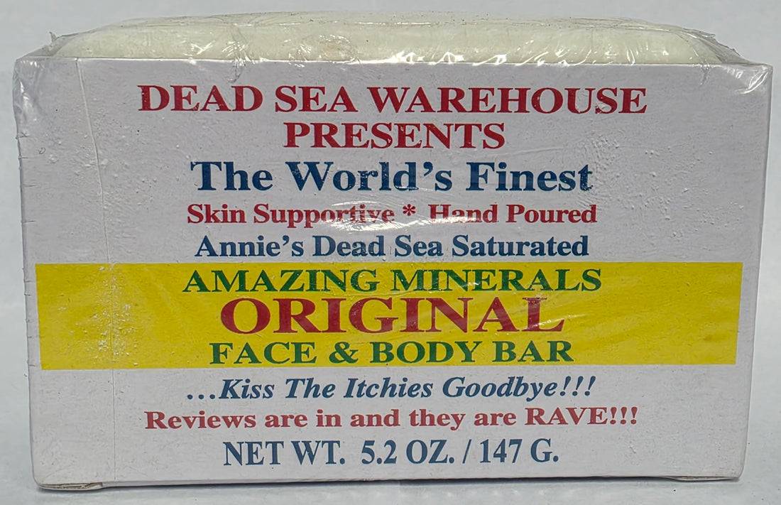 Dead Sea Warehouse – Amazing Minerals Original Face & Body Bar – 5.2 OZ – Dead Sea Salt Soap – All Natural – Soothes & Supports Healthy Skin – 2-Pack