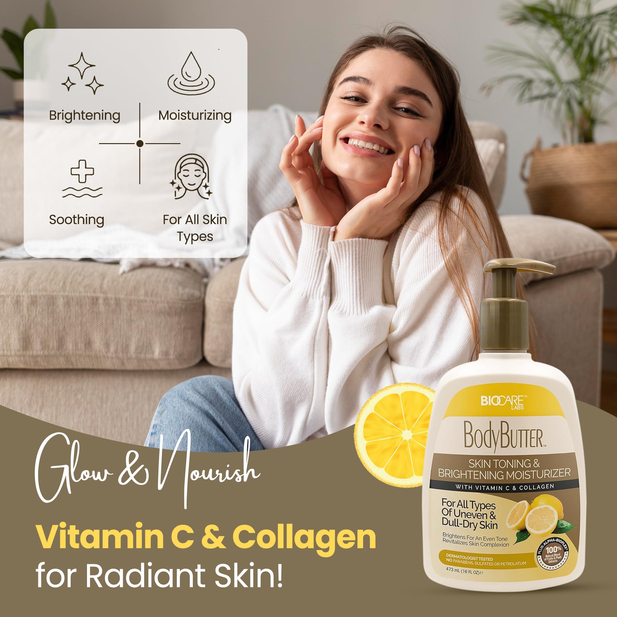 Biocare Labs Vitamin C & Collagen Moisturizing Body Butter Body Cream