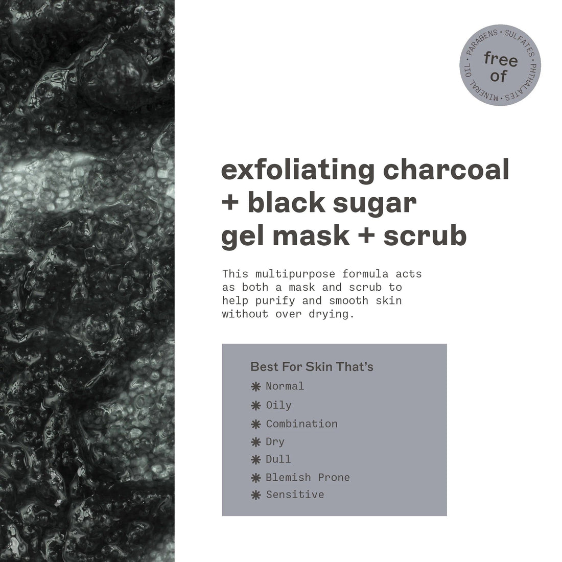 Freeman Exfoliating Gel Mask + Scrub - Charcoal + Black Sugar 175 ml