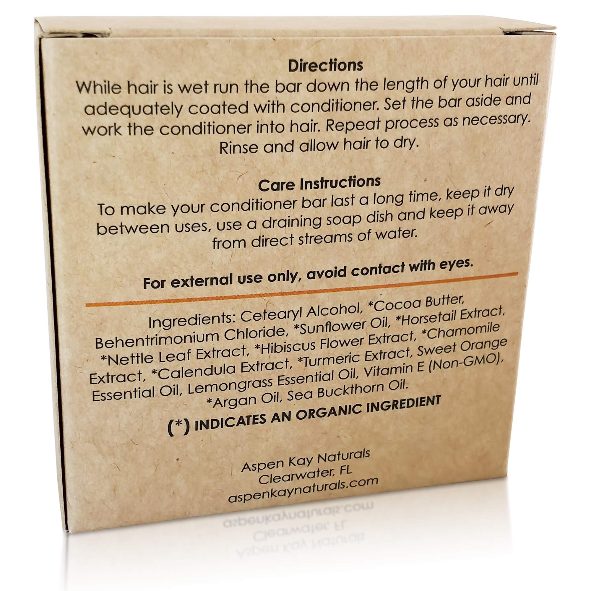 Aspen Kay Naturals Conditioner Bar, Lemongrass, 2.3 Ounce. Made With Natural & Organic Ingredients, All Hair Types including frizzy hair, Sulfate-Free, Cruelty-Free & Vegan