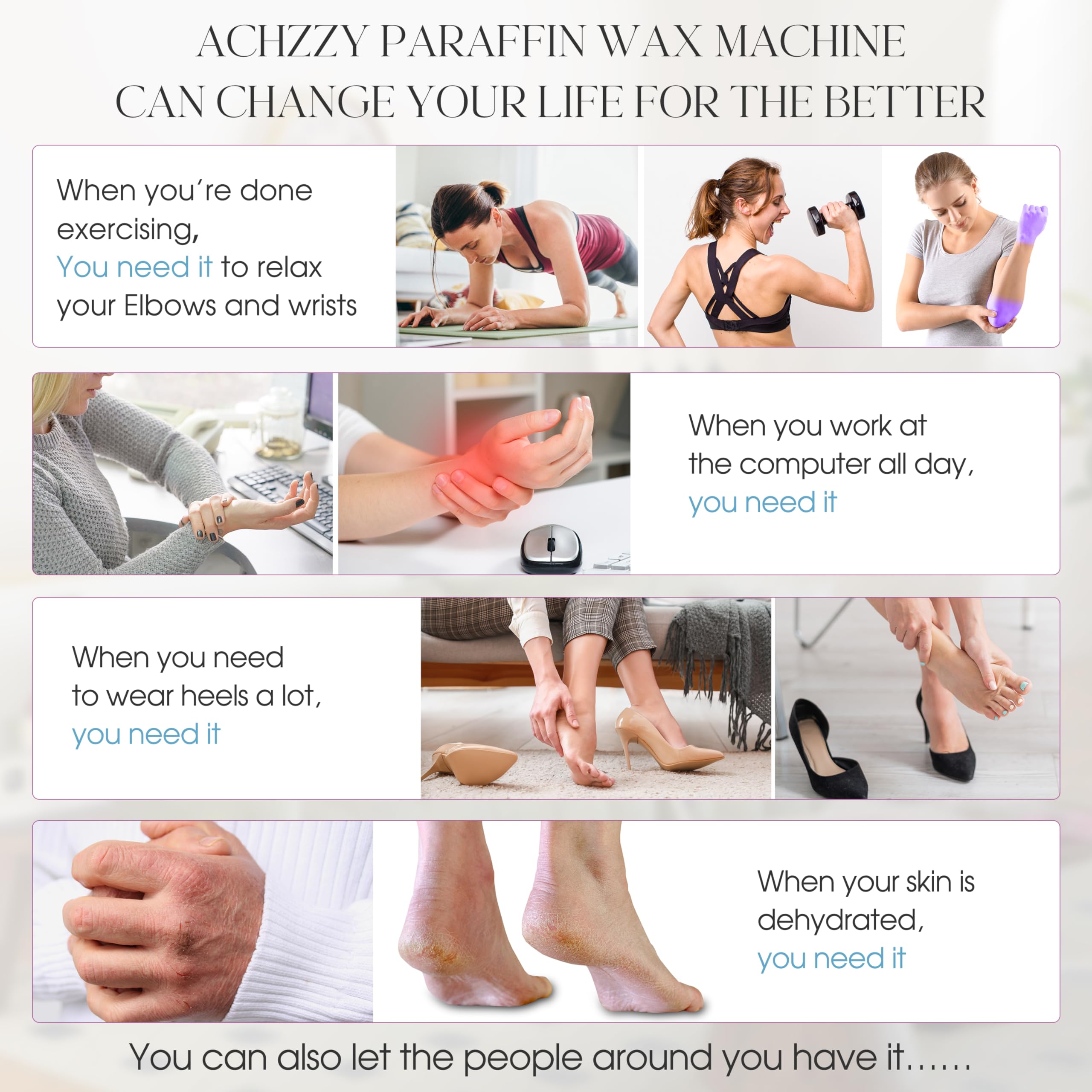 Achzzy Paraffin Wax Machine for Hands and Feet, 4000ml Paraffin Bath, Paraffin Wax Warmer with Refills, Nourishing and Moisturizing, Professional-Grade Spa Treatment for Soft and Smooth Skin