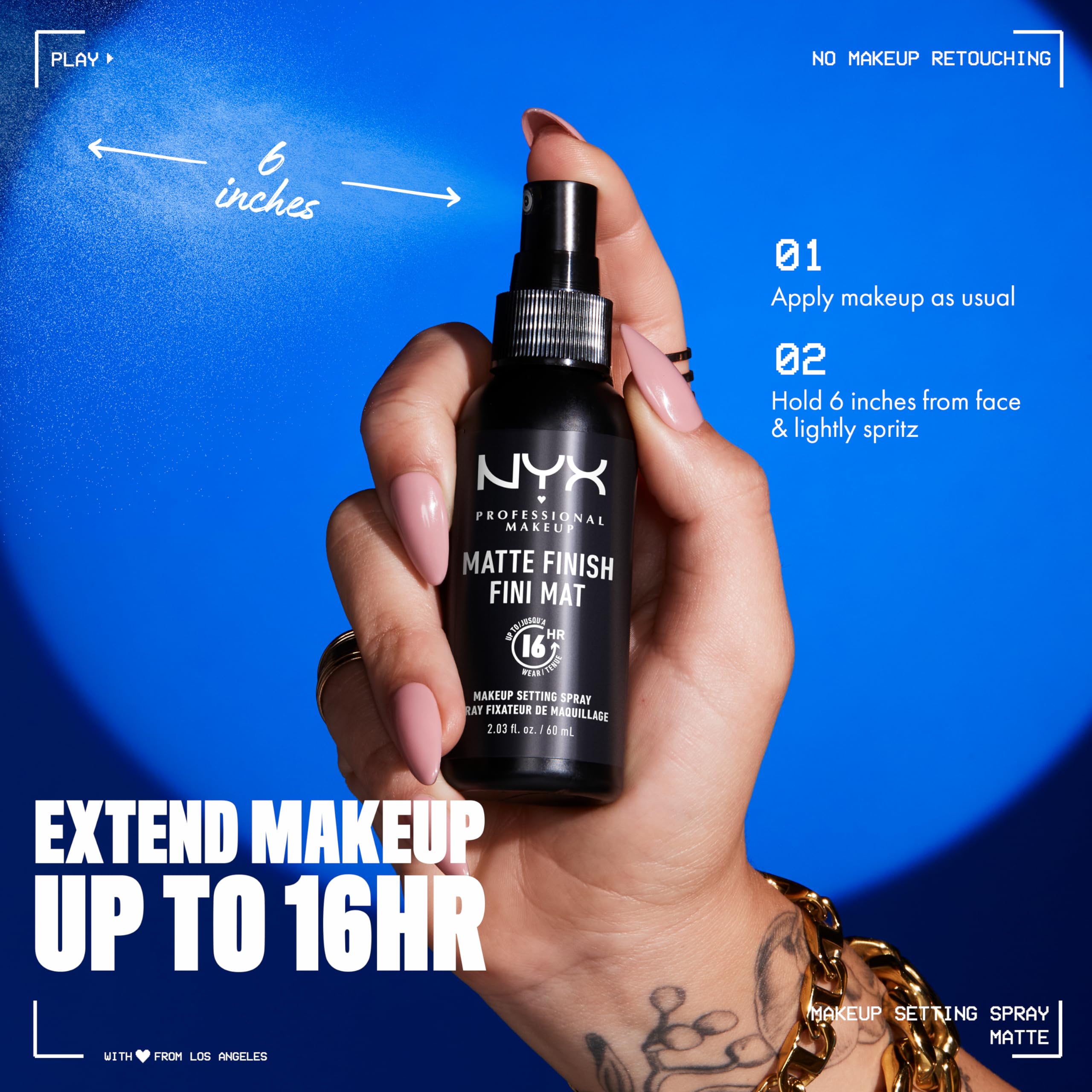 NYX PROFESSIONAL MAKEUP Makeup Setting Spray - Matte Finish JUMBO Size, Long-Lasting Vegan Formula