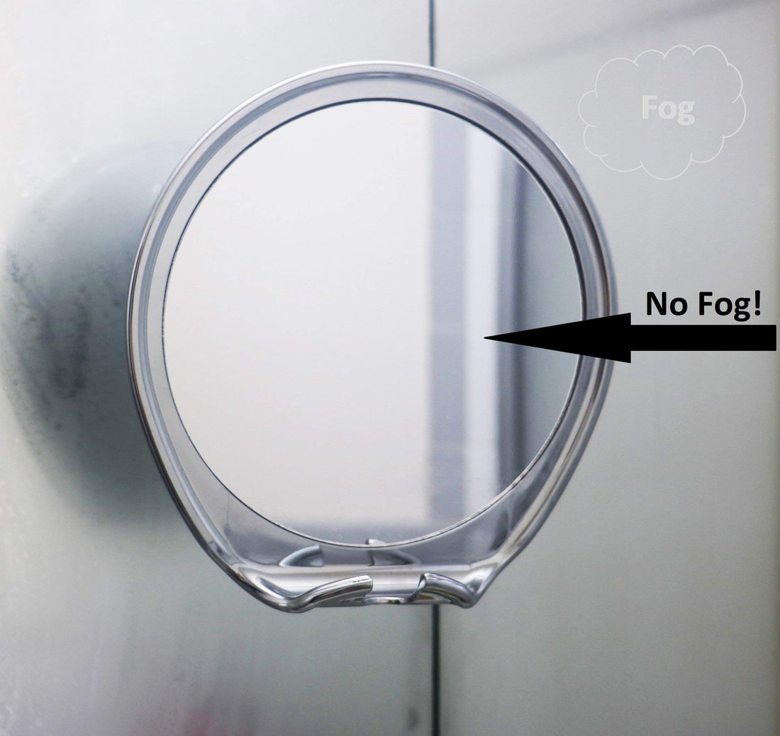 JiBen Fogless Shower Mirror with Power Locking Suction Cup, Built-in Razor Hook and 360 Degree Rotating Adjustable Arm | Best Personal Fog Free Shaving Mirror! (Chrome)