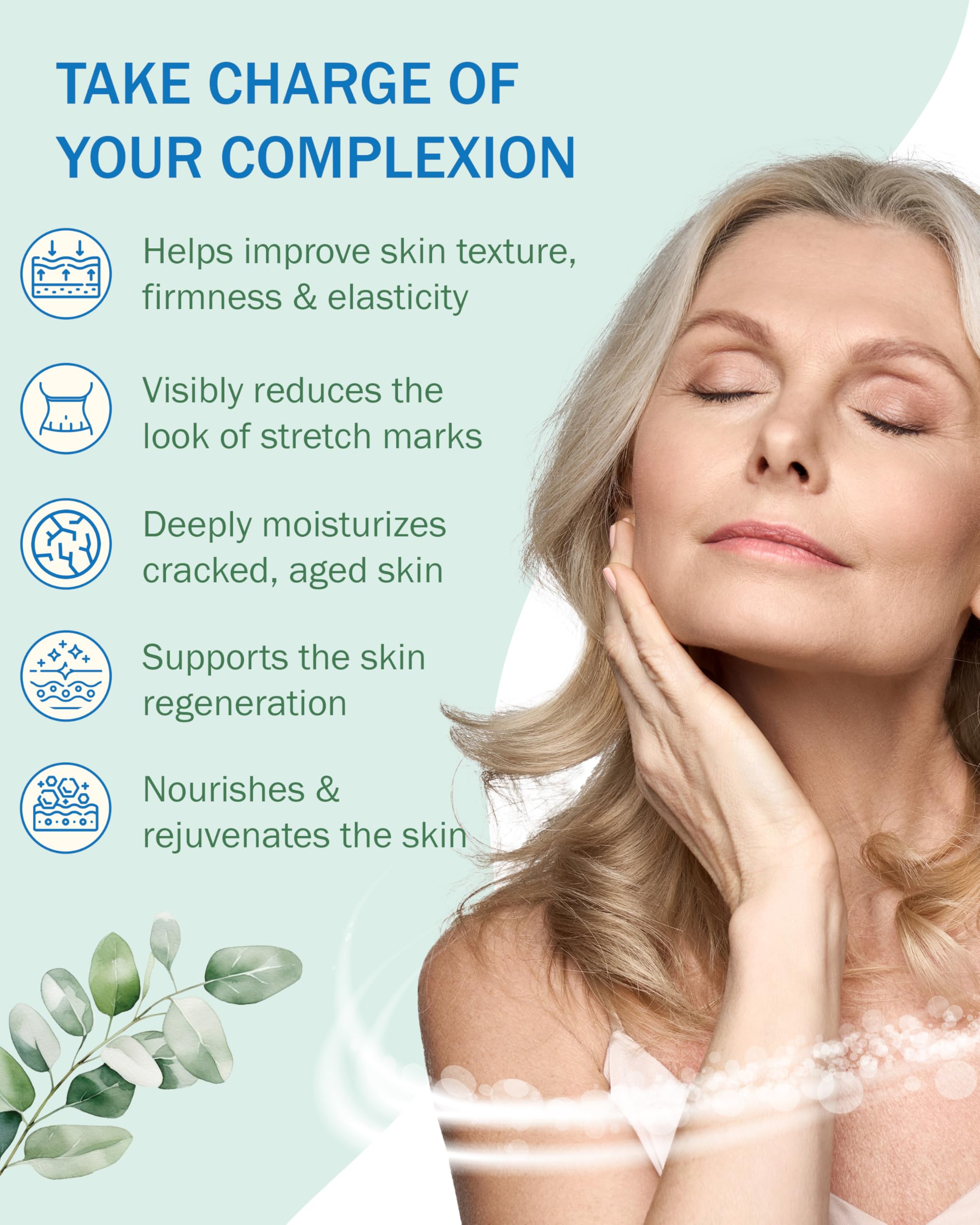 e70 Advance Crepe Solve Skin Firming Cream & Moisturizing Body Oil Set - Made with Natural Oils, Licorice Root & Chamomile Extract - Face & Body Serum & Crepey Skin Smoothing Cream