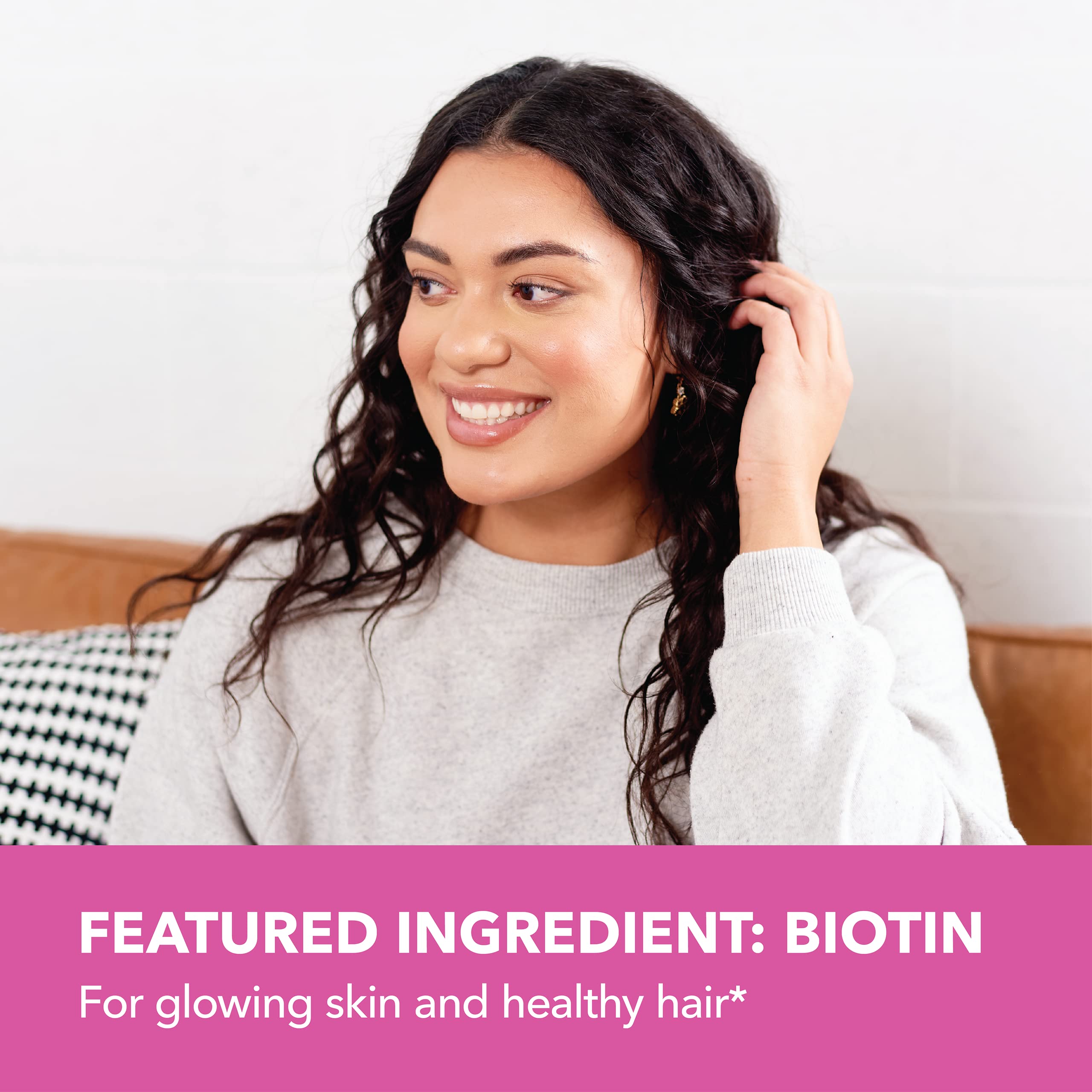 Collagen Gummies for Women and Men - 2500mcg Biotin, Zinc, Vitamin C & E to Promote Hair, Skin & Nail Health - GLP-1 Nutritional Support - Pectin-Based, Non-GMO, Lemon Flavor, 1-Month Supply