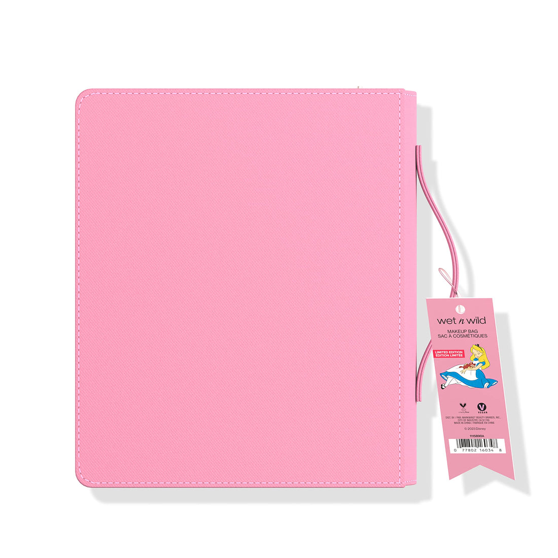 wet n wild Alice in Wonderland Makeup Bag, Limited Edition Collection Travel Pouch with Full-Zip Closure & Flexible Cotton Design