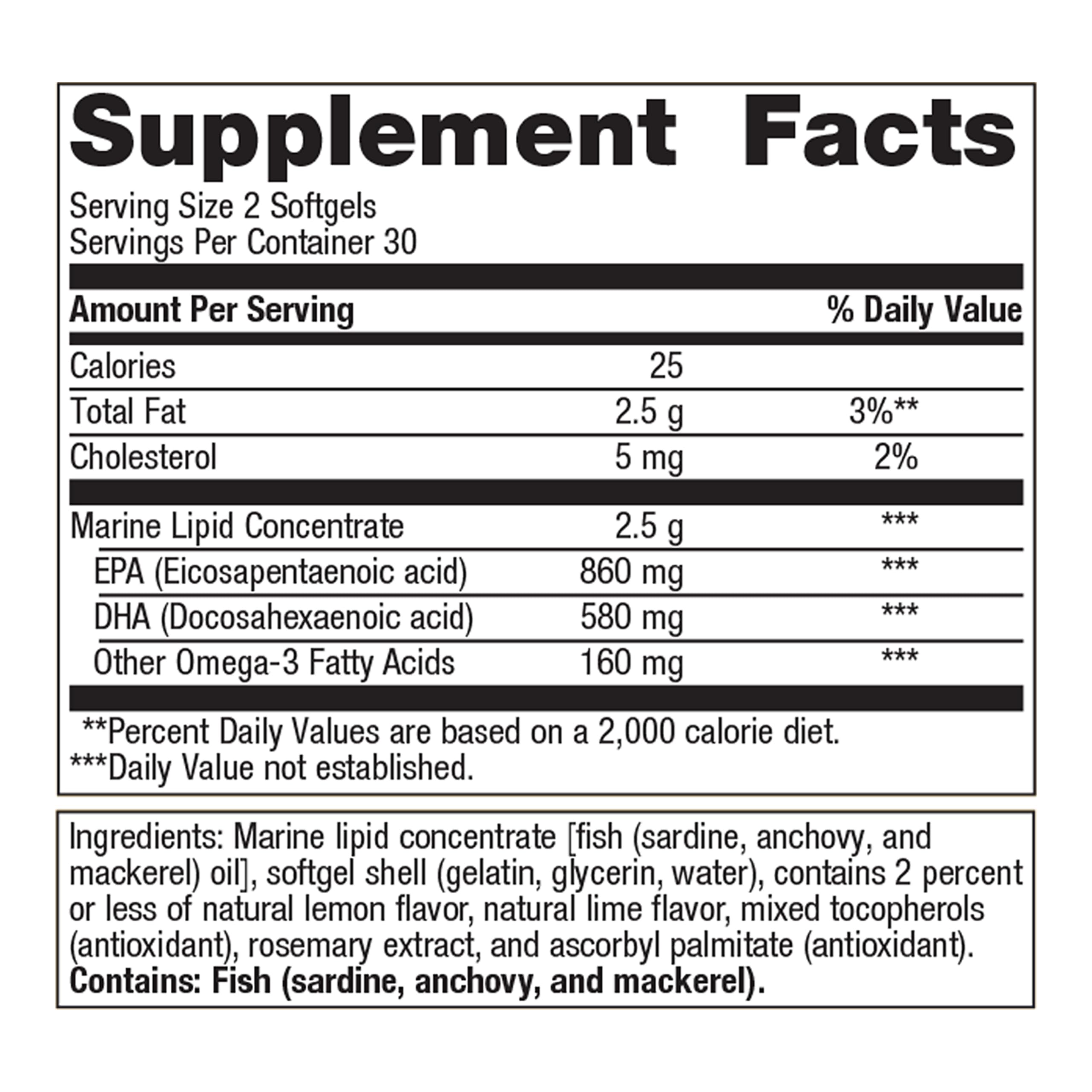 Metagenics OmegaGenics Fish Oil EPA-DHA 720 mg - Omega-3 Fish Oil Supplement - for Heart Health, Musculoskeletal Health & Immune System Health* - with DHA & EPA - 60 Softgels
