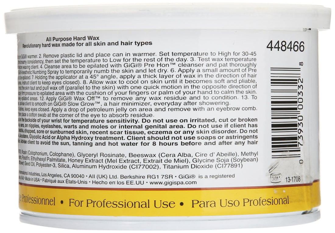 GiGi All Purpose Hard Wax Professional Spa Salon Gentle Body Hair Removal 14oz