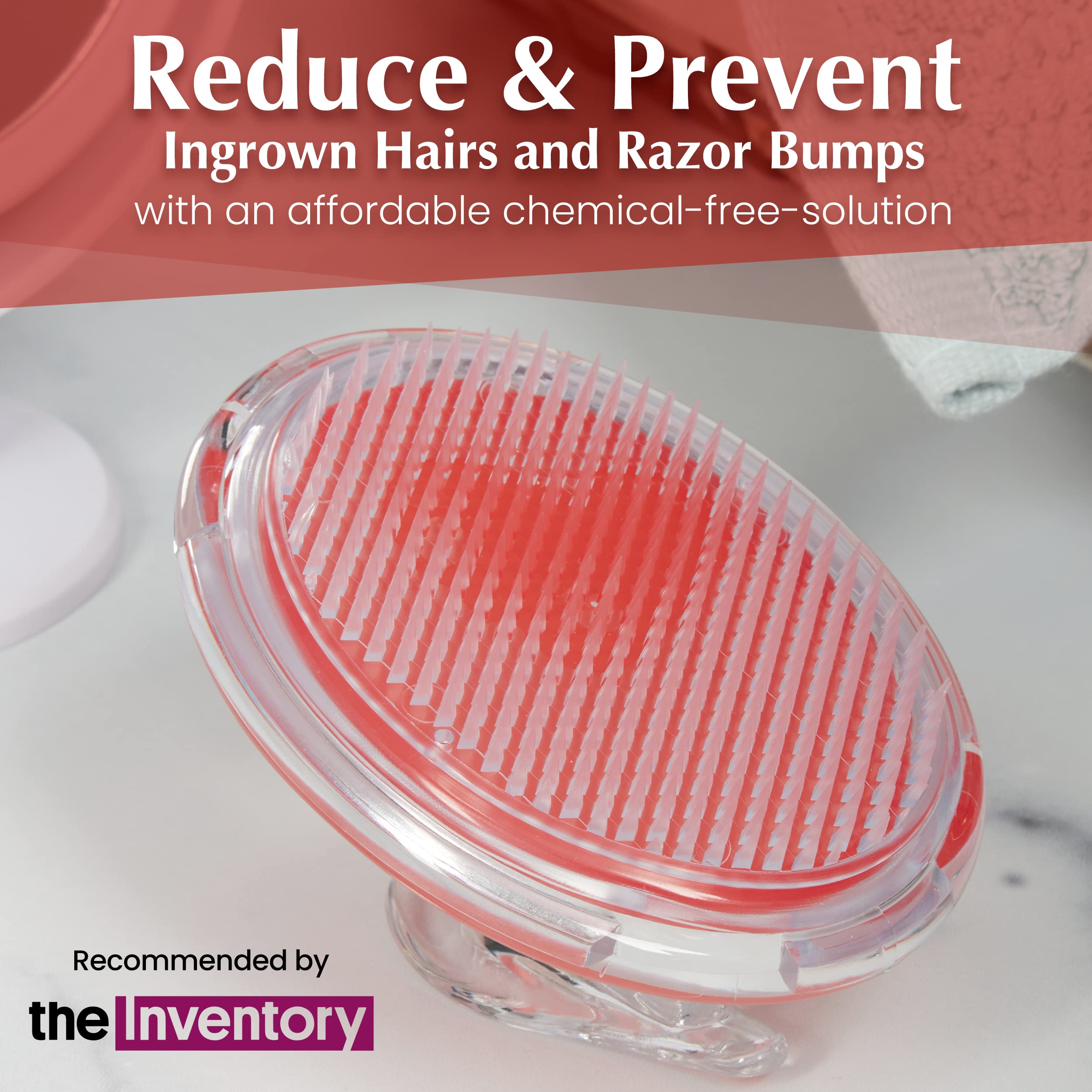 Exfoliating Brush to Treat & Prevent Razor Bumps & Ingrown Hairs - Eliminate Shaving Irritation for Armpit, Legs, Neck, Bikini Line - Smooth Skin Solution for Men & Women by Dylonic (Orange 2-Pack)