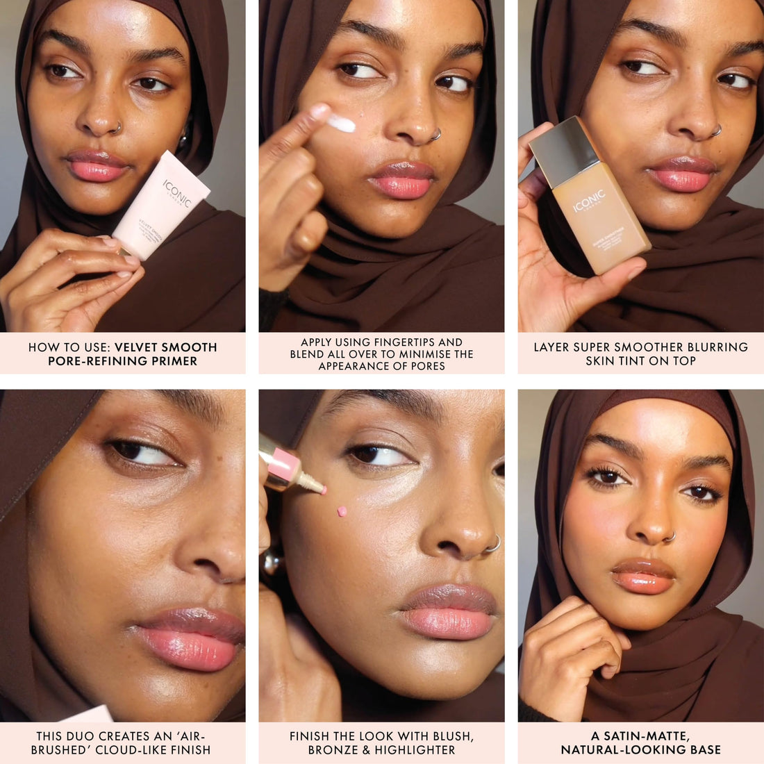 ICONIC LONDON Velvet Smooth Pore-Refining Primer | Whipped, Balmy Primer, Diffuses Pores, Cruelty-Free, Vegan Makeup, 1.01 Fl oz