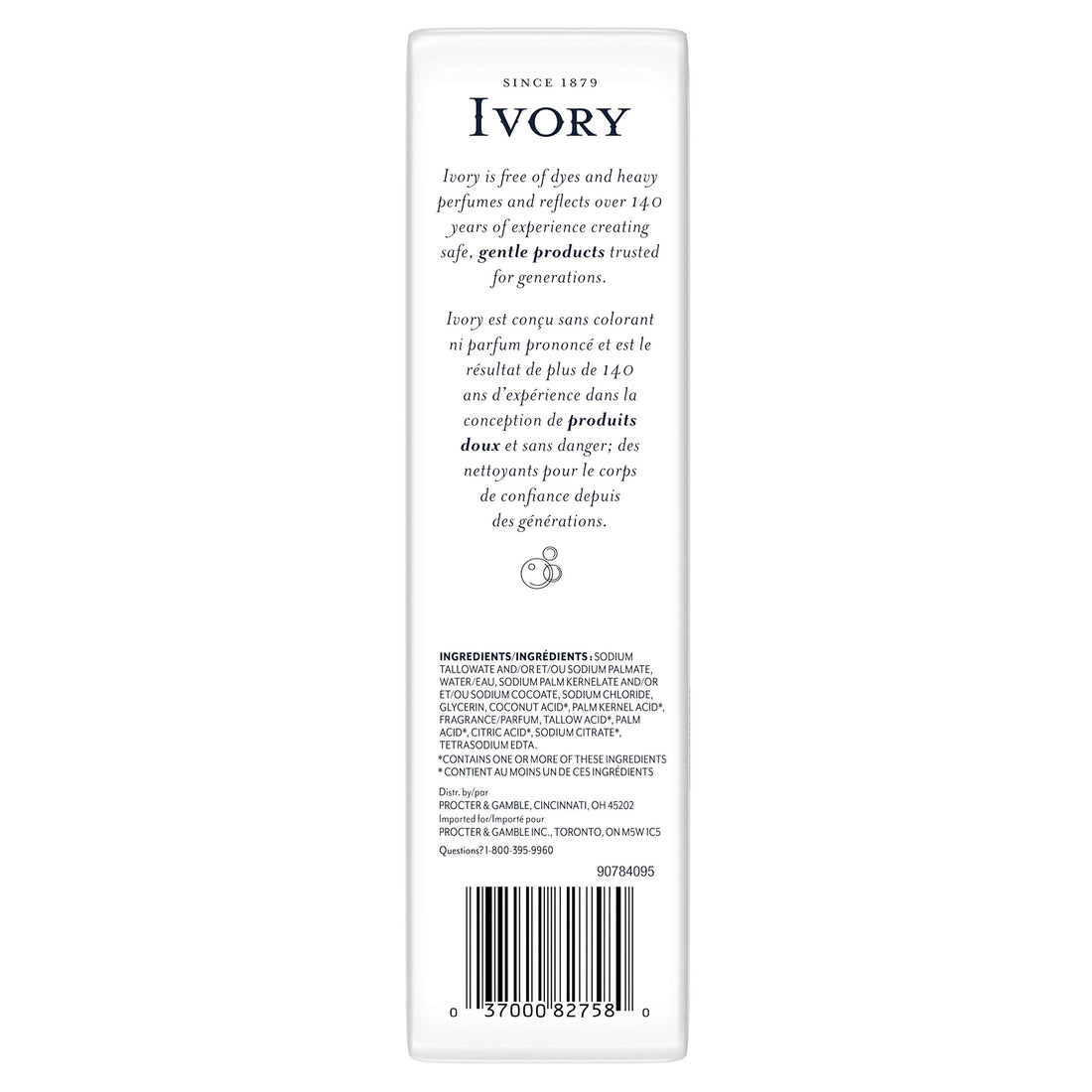 Ivory Bar Soap, Original Scent, 10 count, 4 oz (Pack of 8, total of 80 Bars)