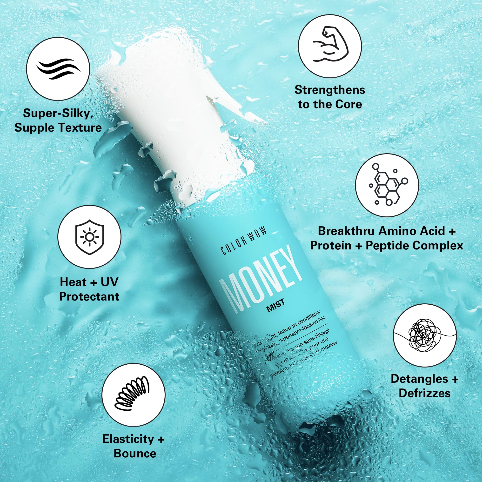COLOR WOW MONEY MIST – Luxe Leave-in Conditioning Treatment for Glossy, Expensive-Looking Hair | Moisturizes, Defrizzes & Detangles for smooth, silky texture