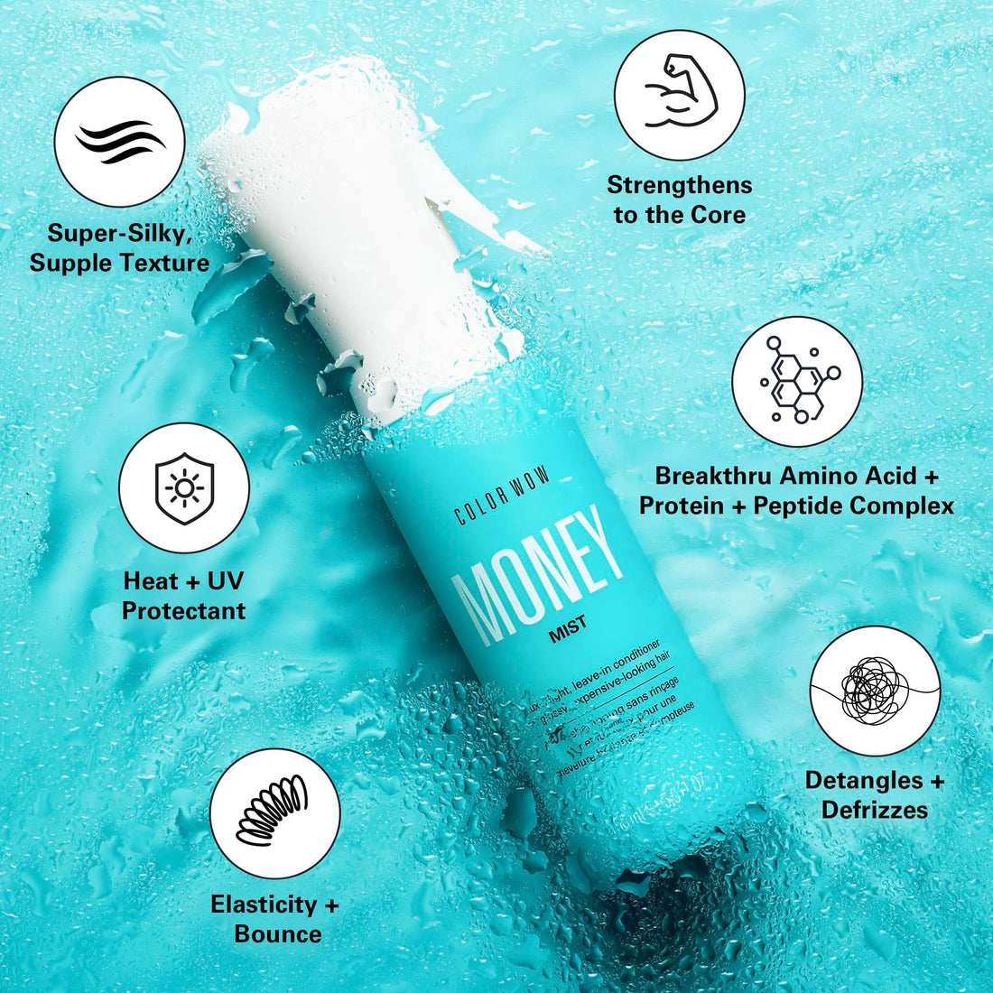COLOR WOW MONEY MIST – Luxe Leave-in Conditioning Treatment for Glossy, Expensive-Looking Hair | Moisturizes, Defrizzes & Detangles for smooth, silky texture