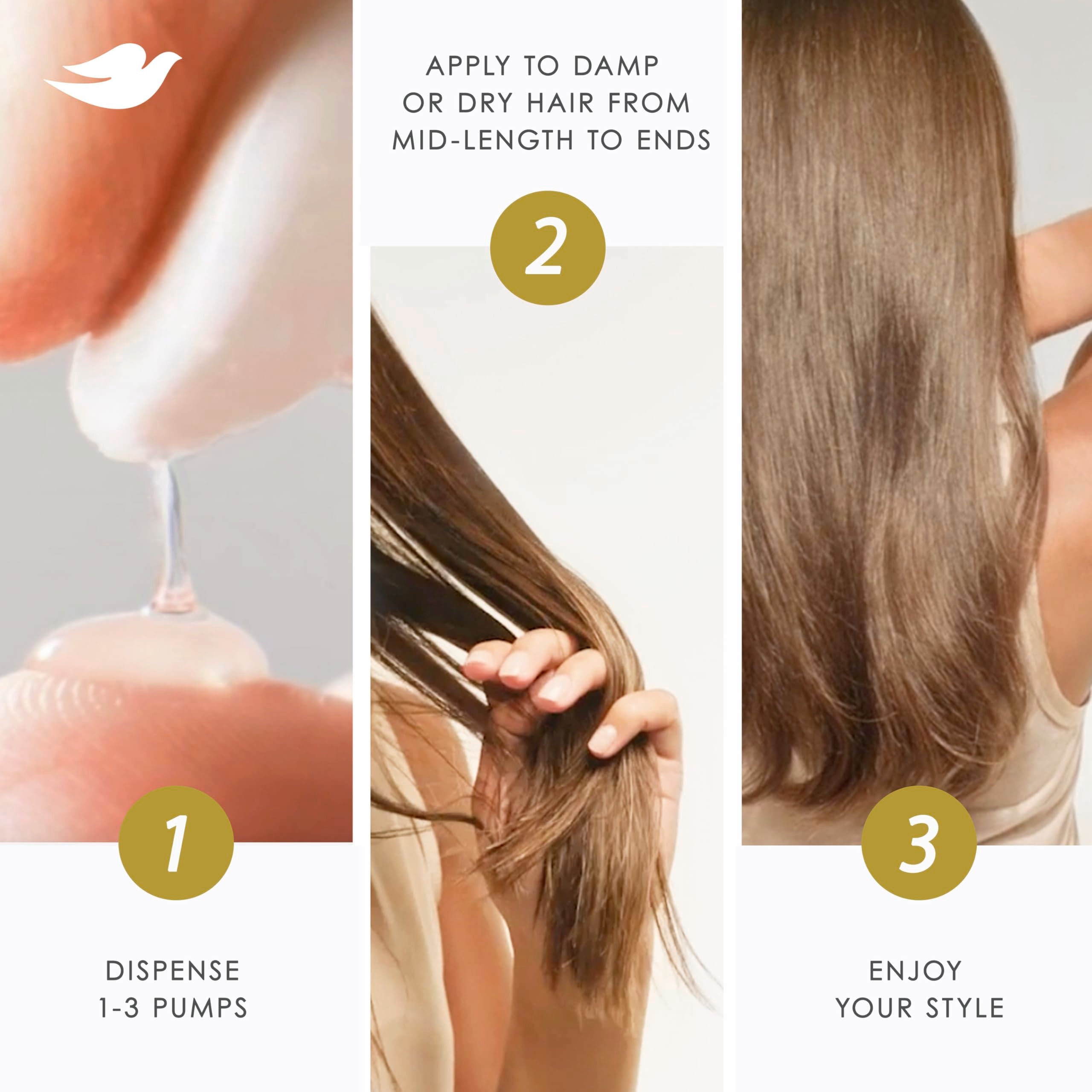 Dove Serum Bond Strength for Chemically Damaged Hair with Bio-Protein Care Technology and Peptide Complex 3.3 Fl Oz