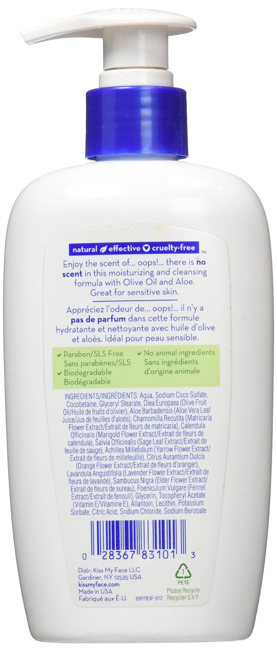 Kiss My Face Skin Nourishing Liquid Moisture Soap - Fragrance Free - 9 oz by Kiss My Face