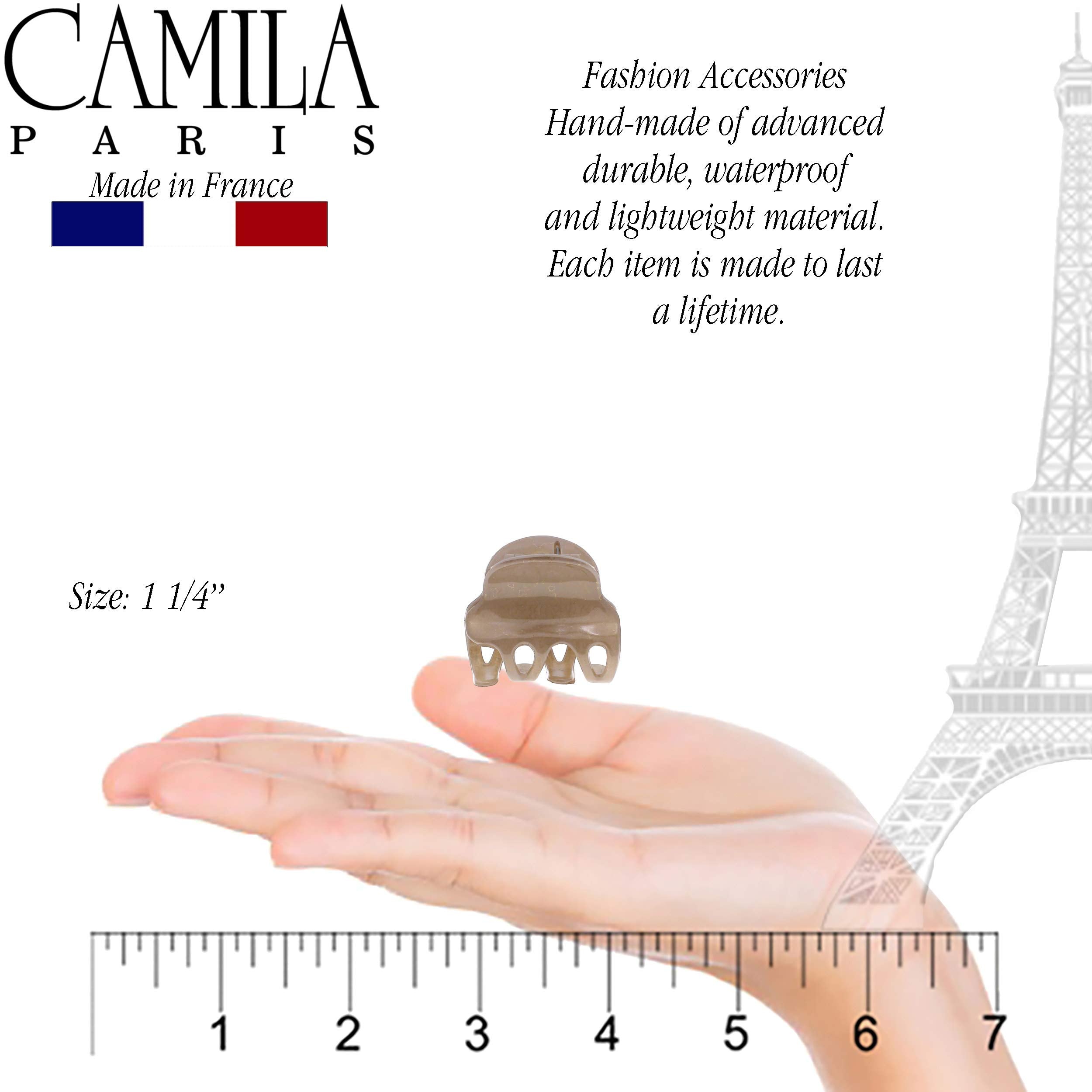 Camila Paris CP3086 French Hair Clip for Women, Set of 2 Small Beige Girls Hair Claw Clips Fashion Durable Hair Accessories for Women, Luxury Ladies Strong Hold No Slip Grip Clamp, Made in France