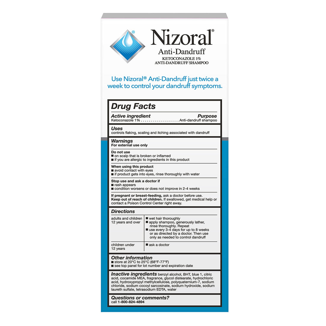 Nizoral Anti-Dandruff Shampoo with 1% Ketoconazole, Fresh Scent, 21 Fl Oz (Pack of 3)