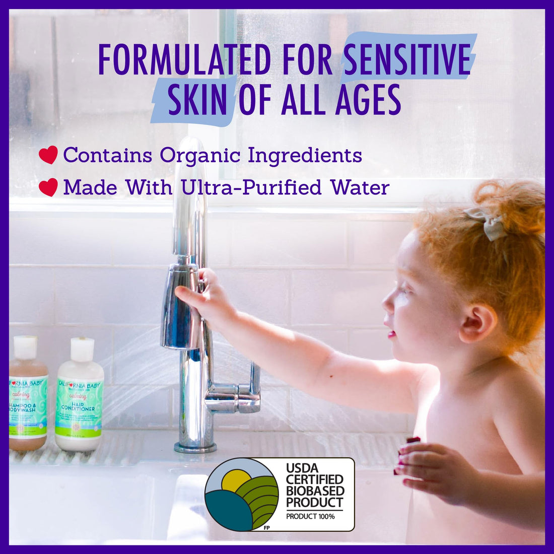 California Baby Calming Baby Shampoo + Baby Wash | 100% Plant-Based | Lavender Body Wash For Sensitive Skin | Hypoallergenic | 251 mL / 8.5 oz.