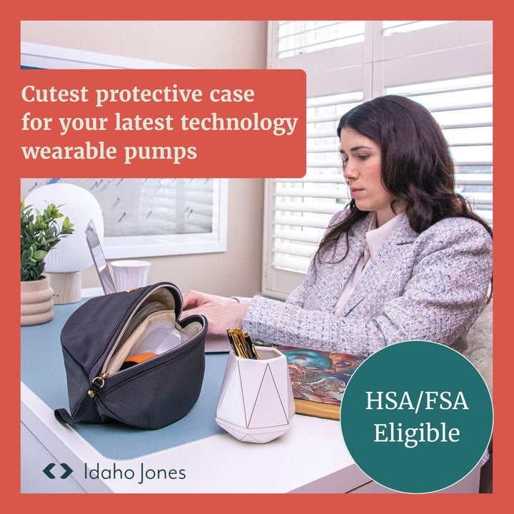 Wearable Breast Pump Bag - Fits Elvie, Willow, Momcozy and All Others - Black Small Pump Bag with Wrist Strap – Hands-Free Pump Carrying Case and Storage for Travel