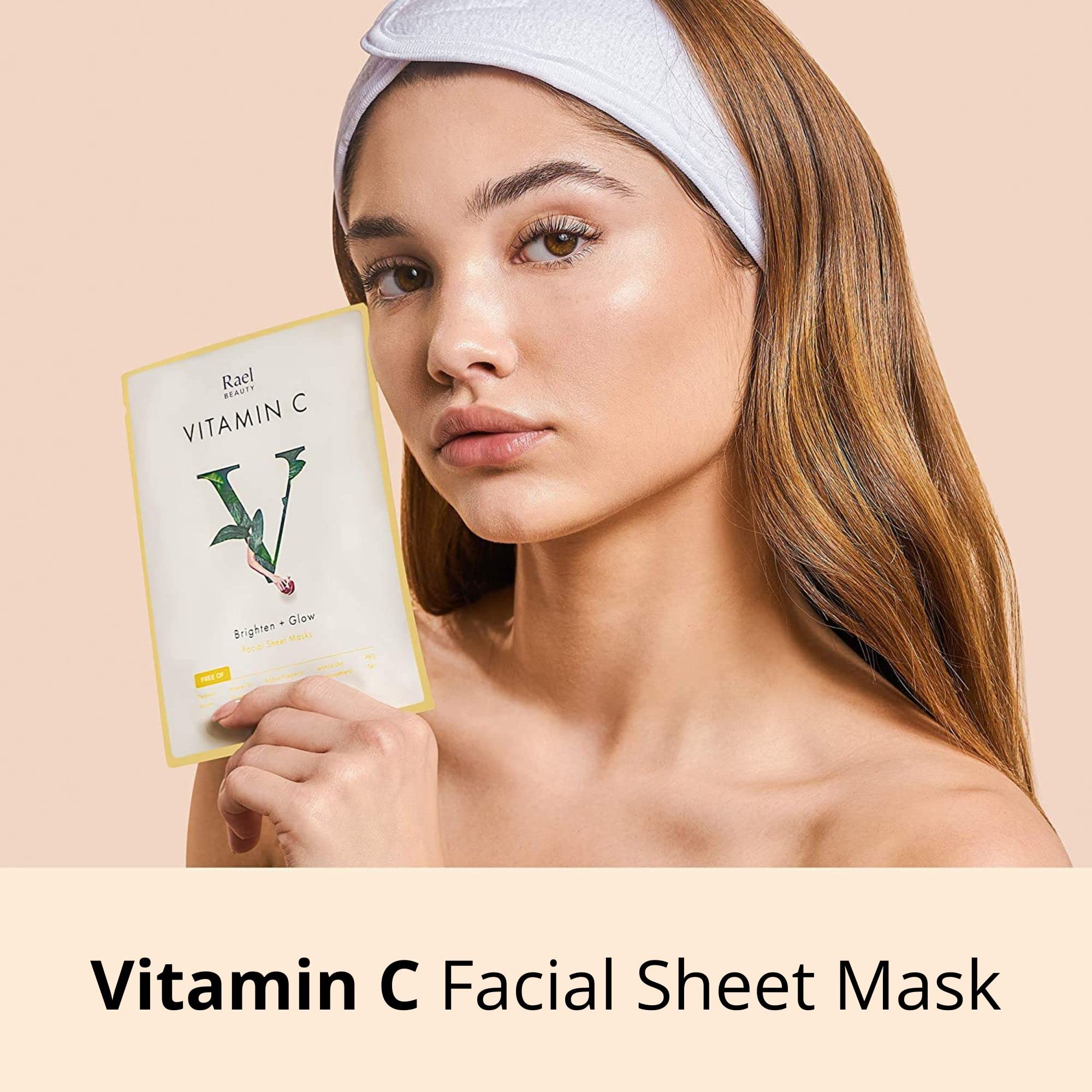 Rael Bamboo Face Sheet Mask - (Vitamin C, 5 Sheets) Vita Bright Real Natural Facial Mask With Vitamin C For Brightening by Rael