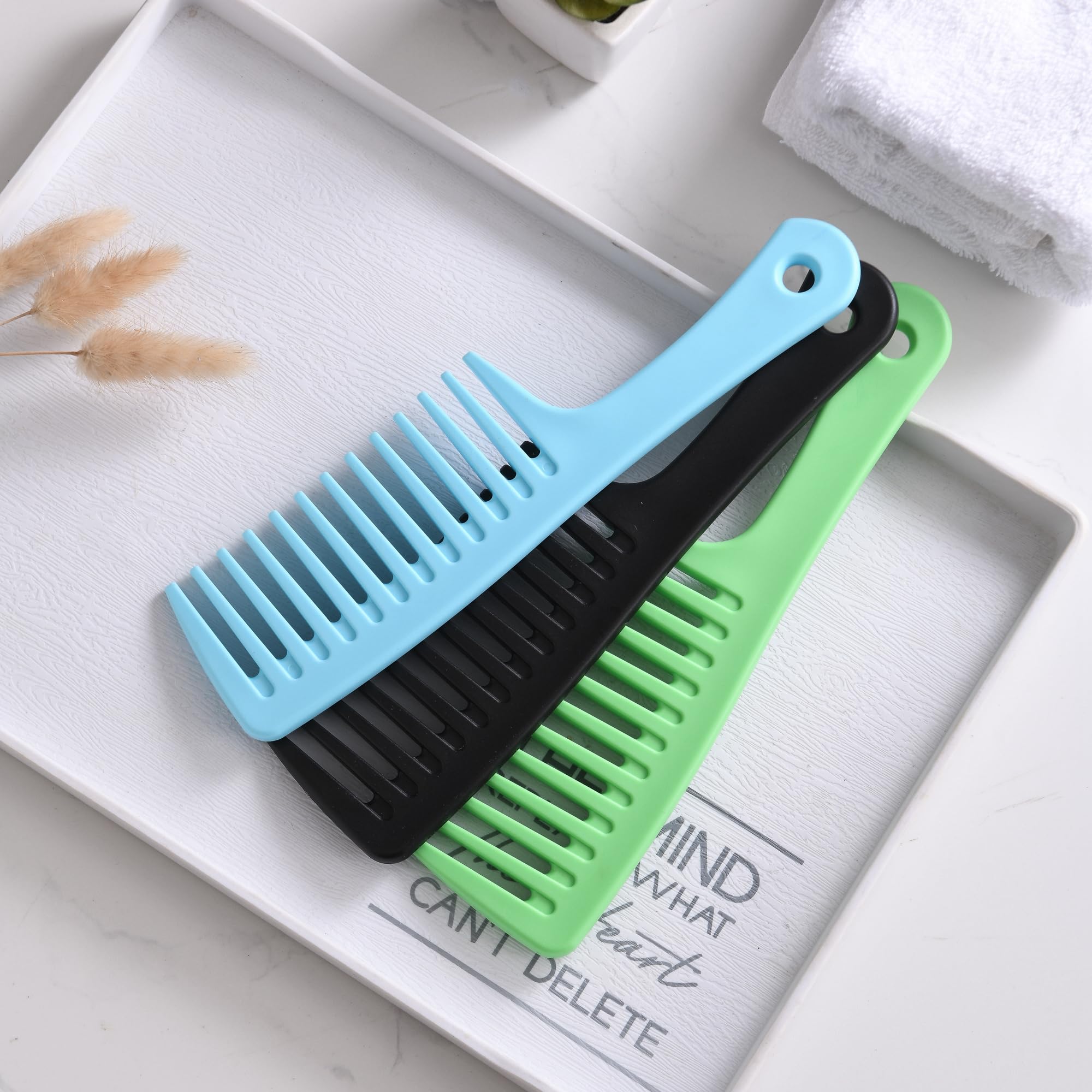 Wide Tooth and Large Detangling Comb, Durable Brush for Styling and Professional Care, Suitable for Curly, Long, Wet Hair Types
