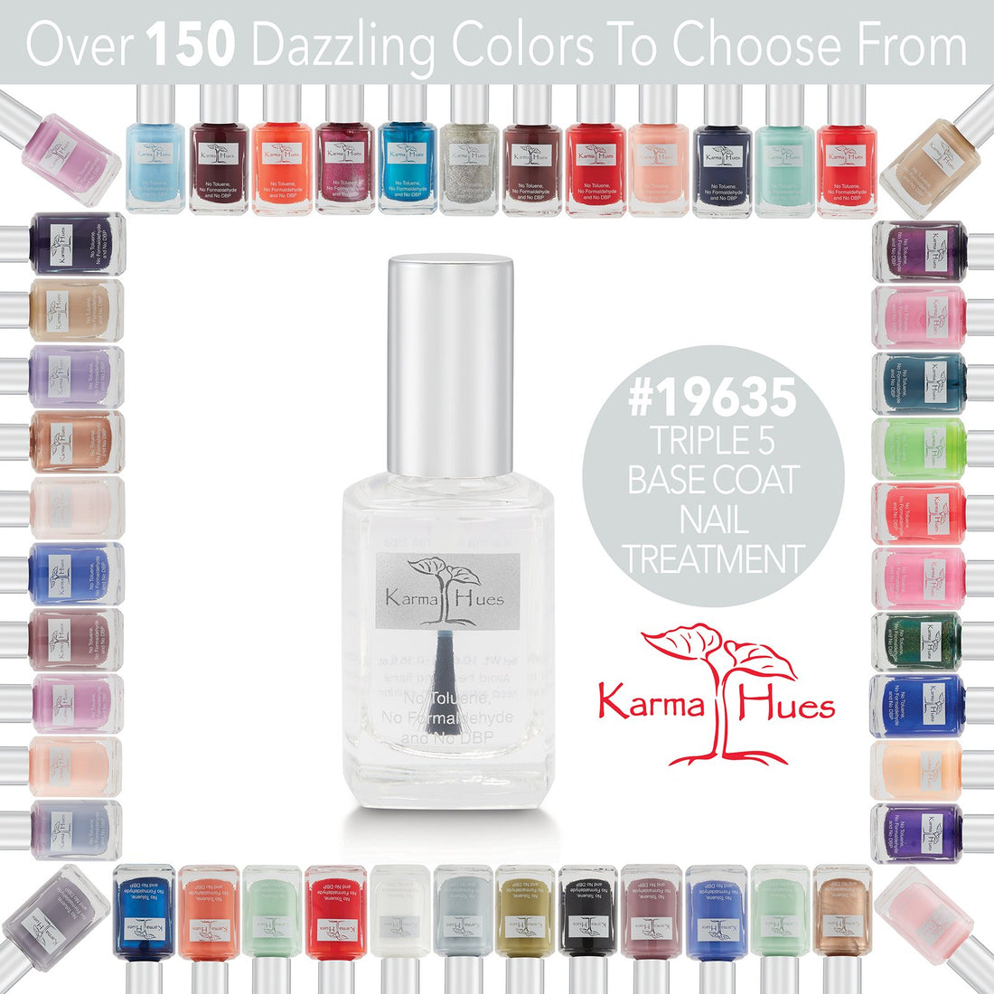 Karma Organic Triple 5 Base Coat; Non-Toxic Nail Treatment Vegan Cruelty-Free