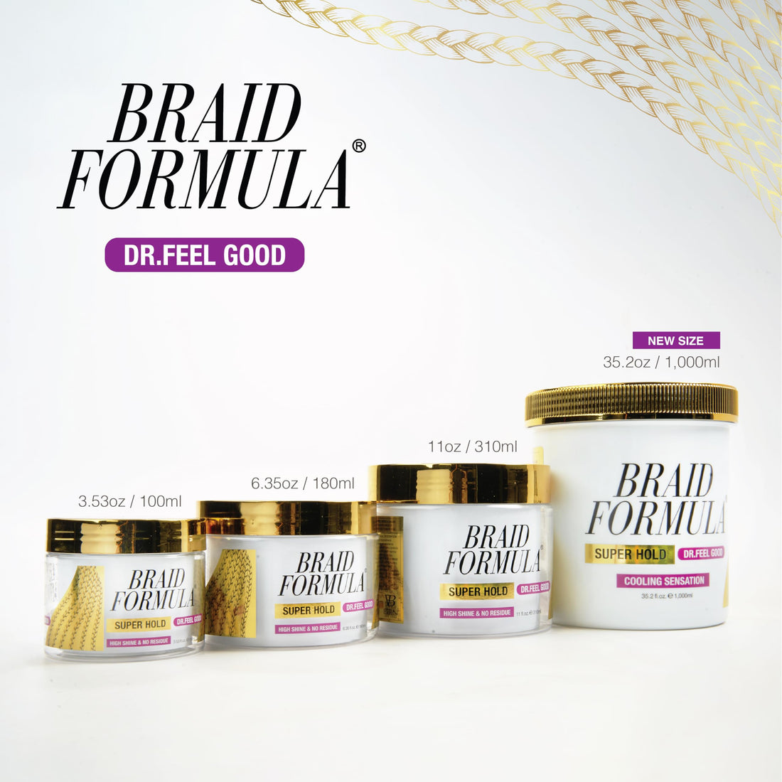 EBIN NEW YORK Braid Formula Dr. Feel Good Super Hold 11oz | Menthol Infused for Cooling Sensation | Smoothing, High Shine, Long-Lasting Hold | Perfect for Braids, Locs & Twists | No Residue