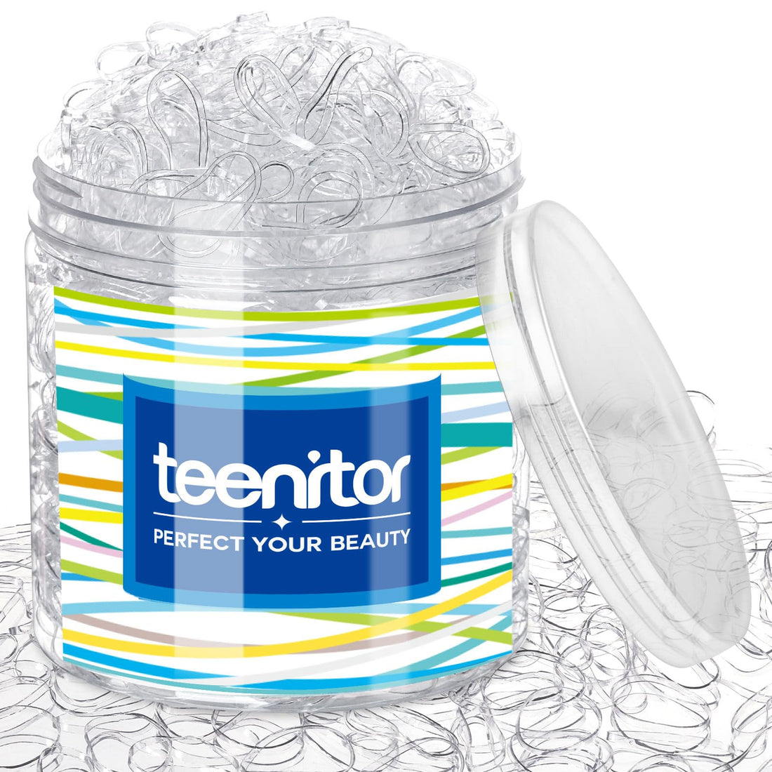 Clear Elastic Hair Bands, Teenitor 2000Pcs Mini Hair Rubber Bands With A Box, Soft Hair Elastics Ties Bands 2Mm In Width And 30Mm In Length