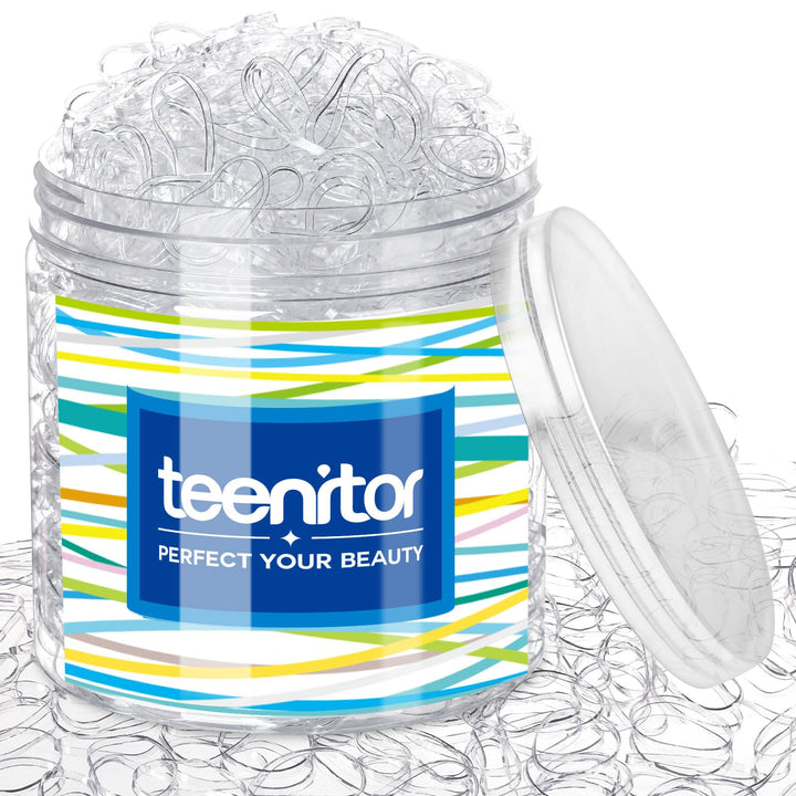 Clear Elastic Hair Bands, Teenitor 2000Pcs Mini Hair Rubber Bands With A Box, Soft Hair Elastics Ties Bands 2Mm In Width And 30Mm In Length