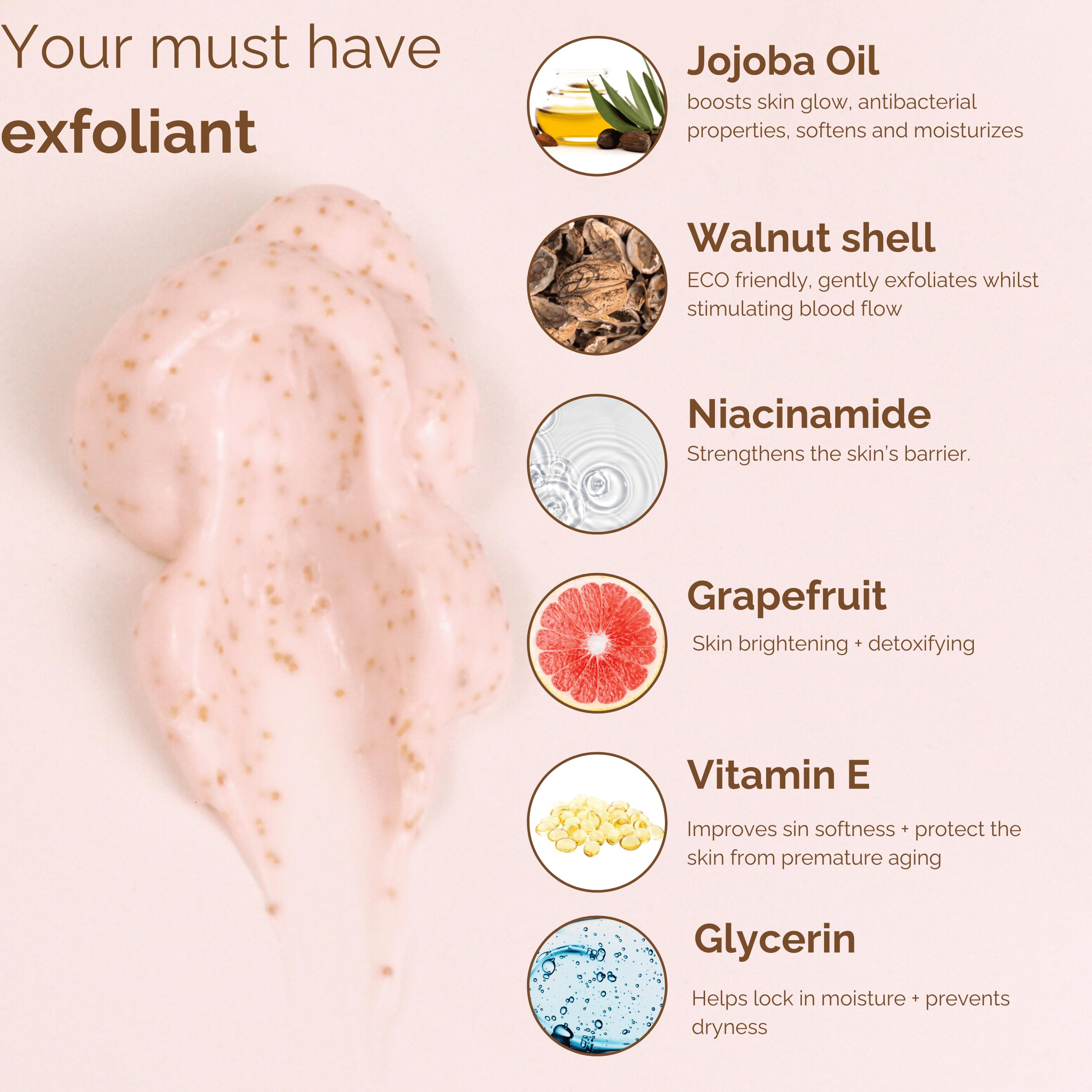 SunFX Grapefruit Body Polish Pre-Spray Tan Ultra Hydrating Exfoliating Nourishing Walnut Scrub for Smooth, Radiant Skin 250ml/8.4floz