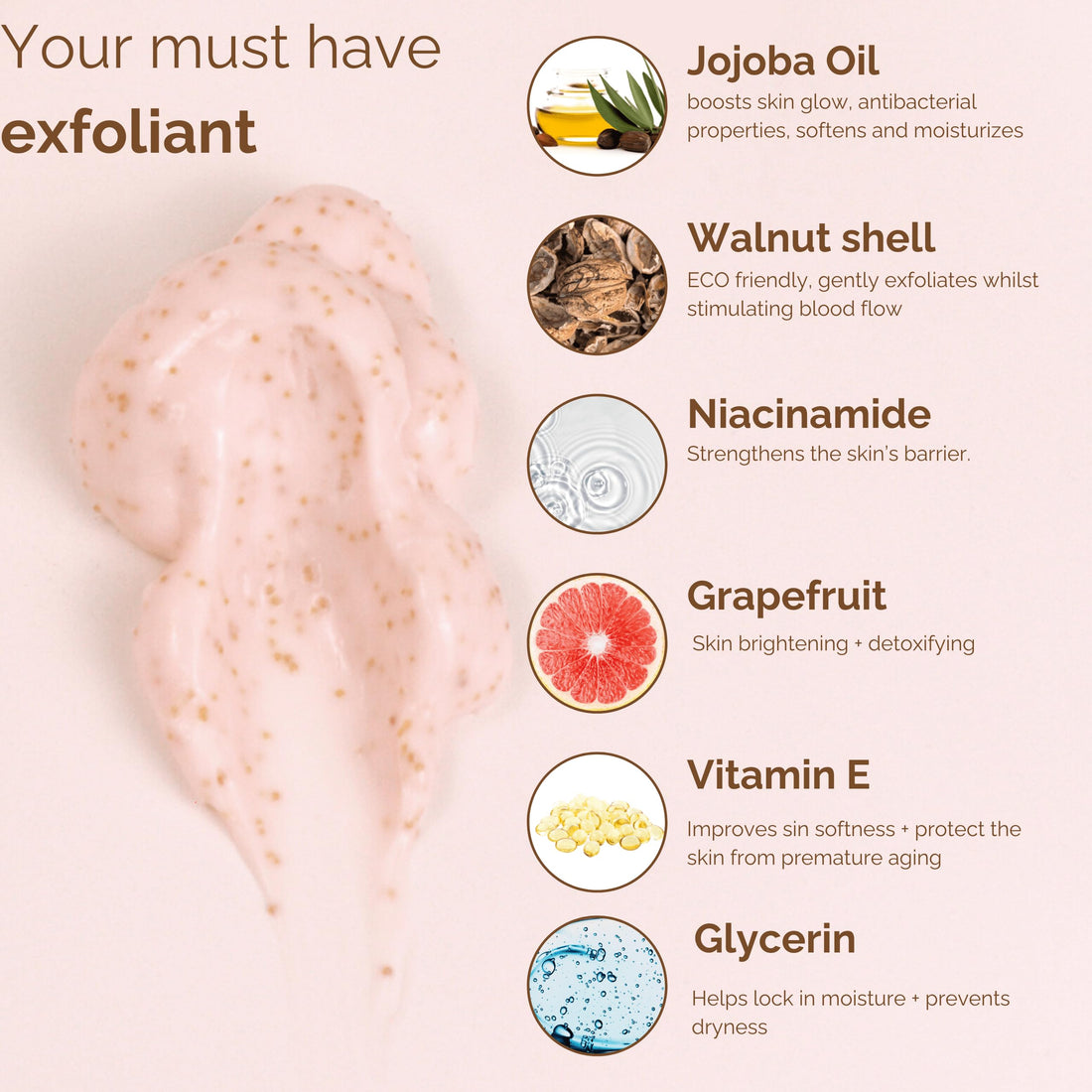 SunFX Grapefruit Body Polish Pre-Spray Tan Ultra Hydrating Exfoliating Nourishing Walnut Scrub for Smooth, Radiant Skin 250ml/8.4floz